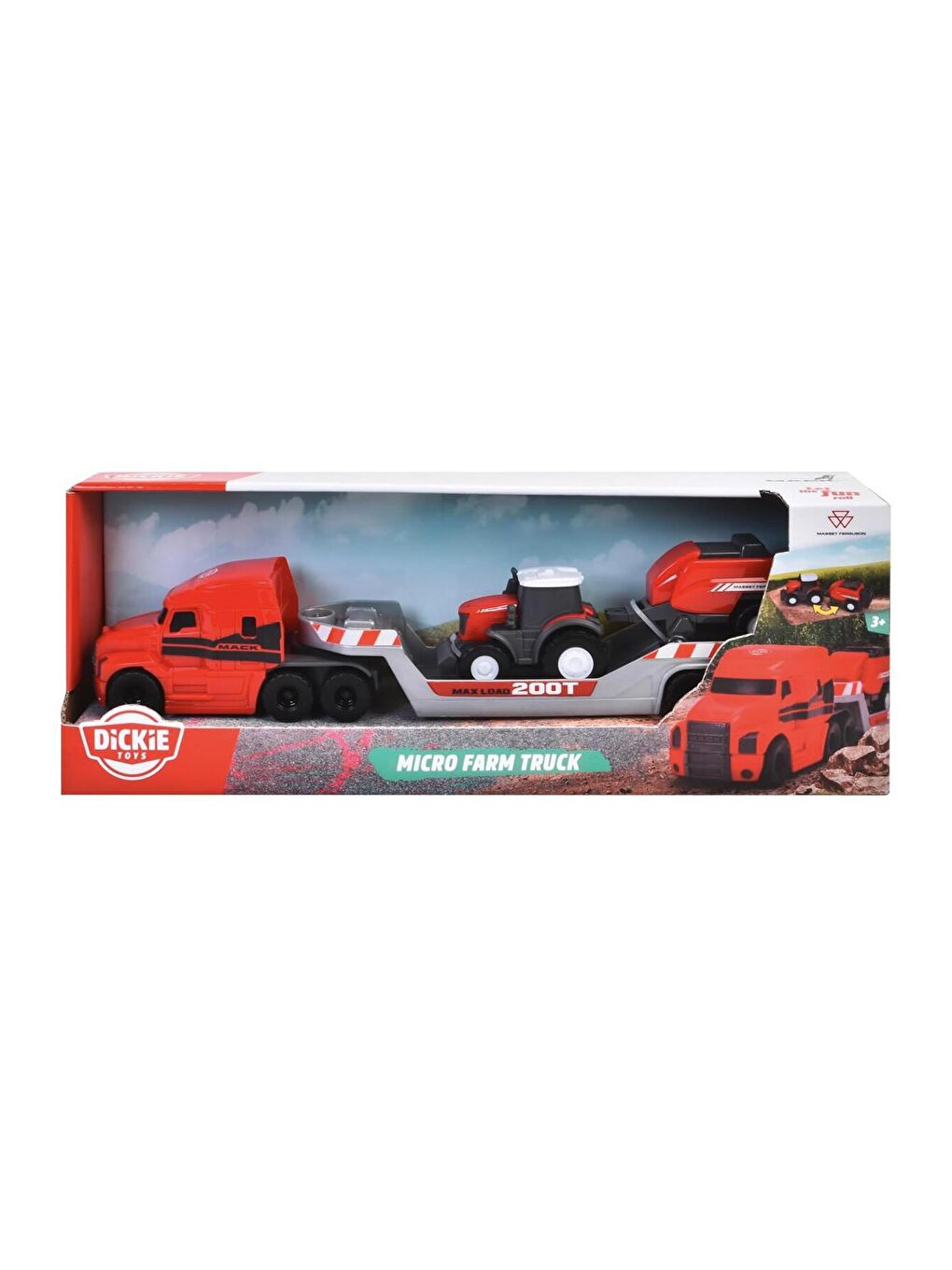 Dickie Kırmızı Massey Ferguson Mikro Çiftlik Kamyonu Traktör Ve Römorklu 203735004 - 6