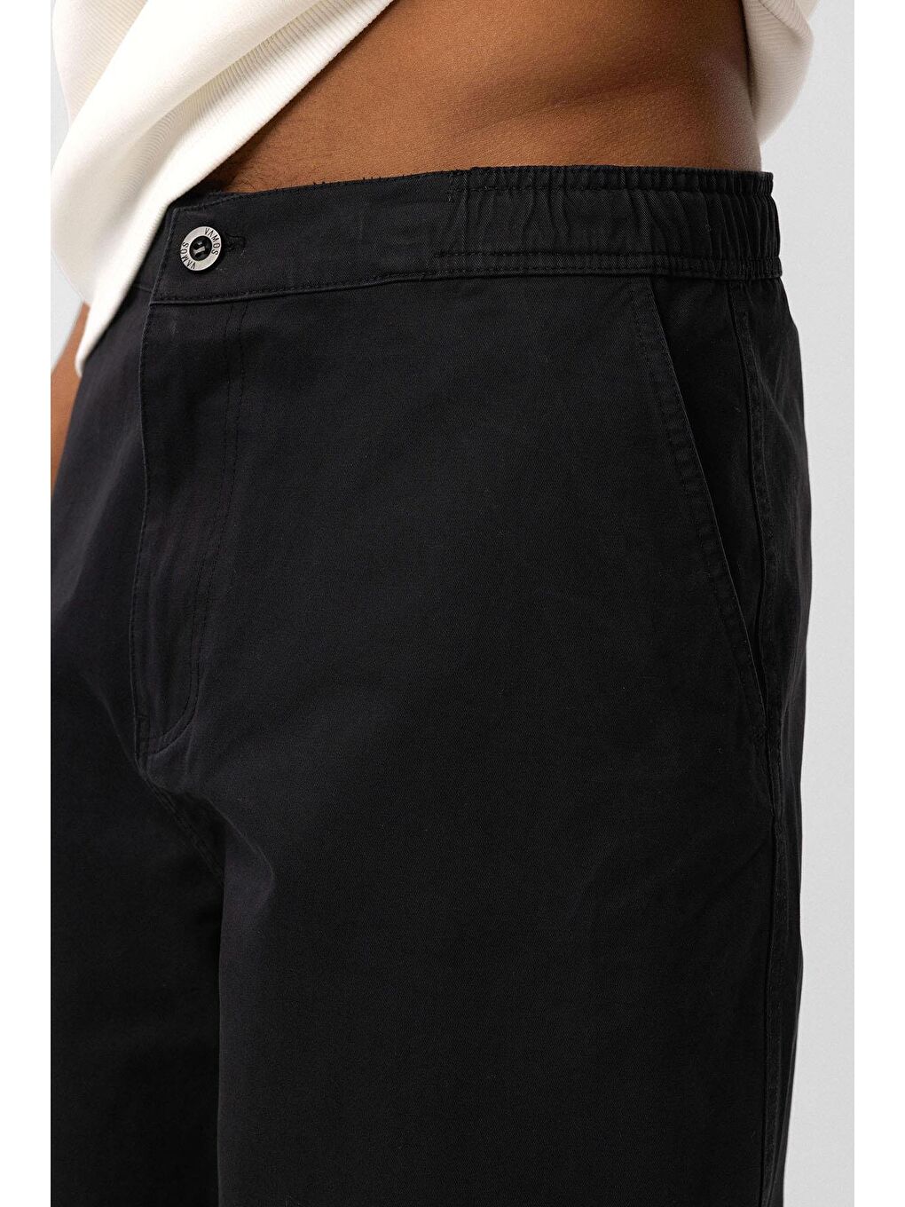 Yıkamalı Gabardin Baggy Erkek Pantolon Siyah-5