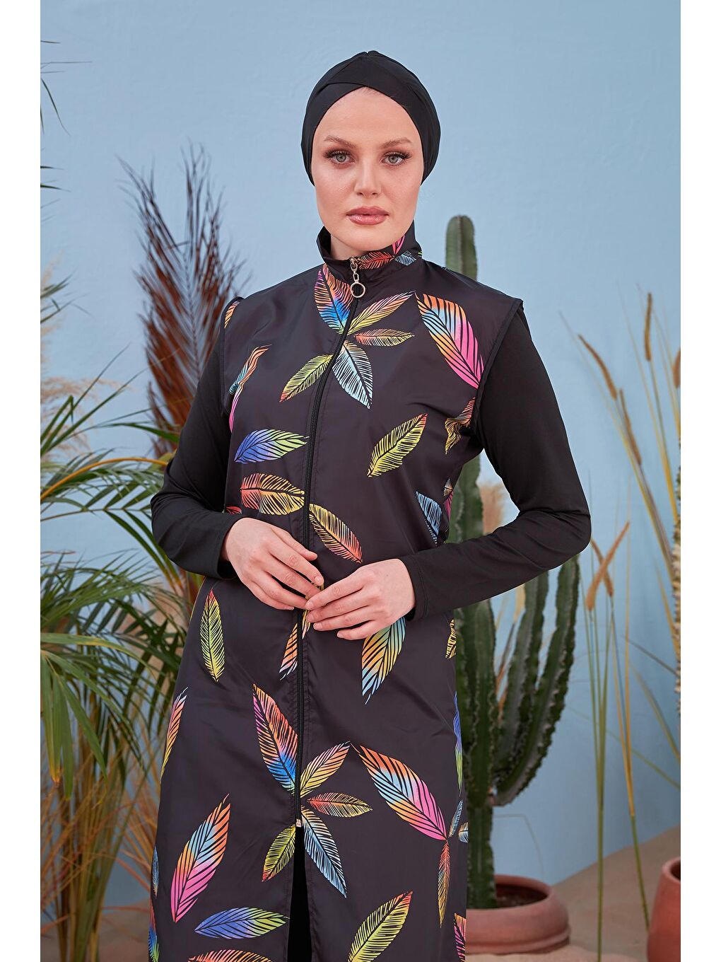 Siyah Tam Kapalı Mayo R4406 Ece-2