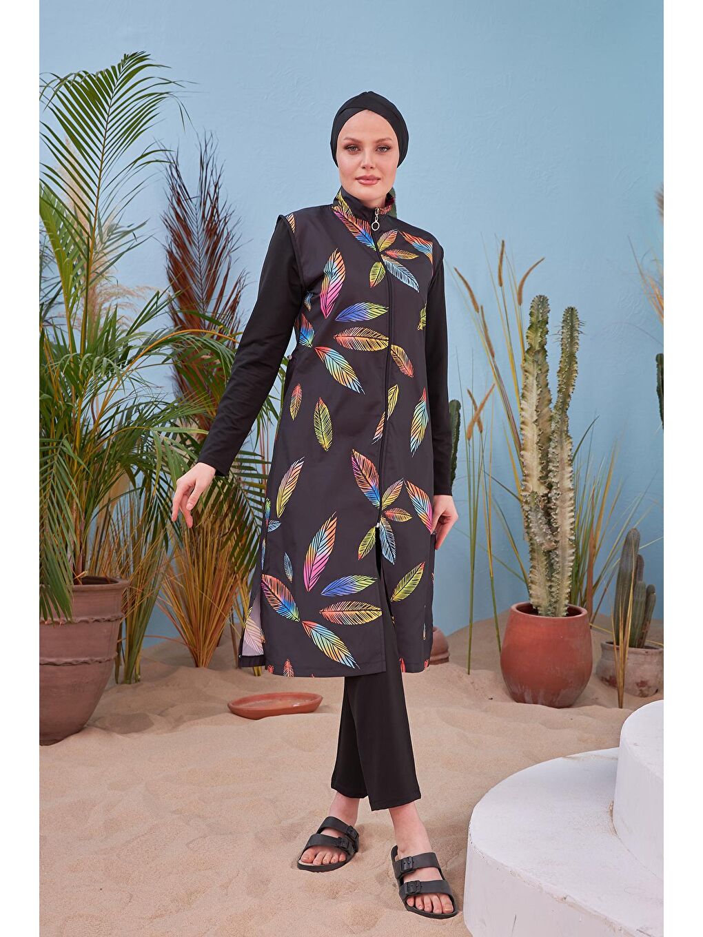 Siyah Tam Kapalı Mayo R4406 Ece-3