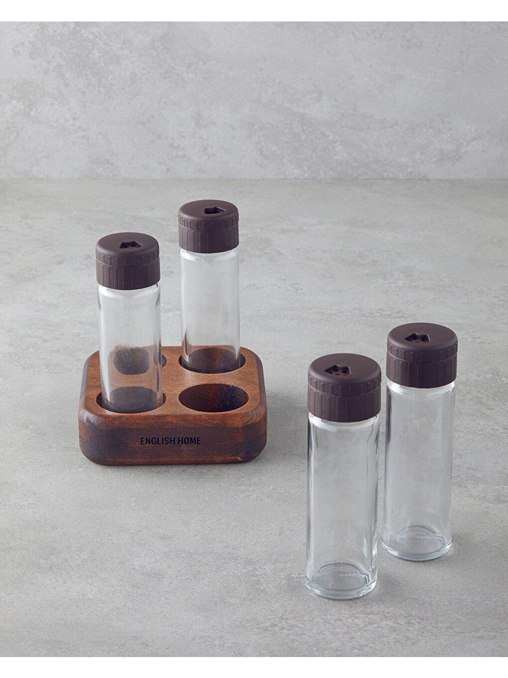 Bej Bellis Cam 4'lü Baharatlik 12.5x12.5 cm Natural-1