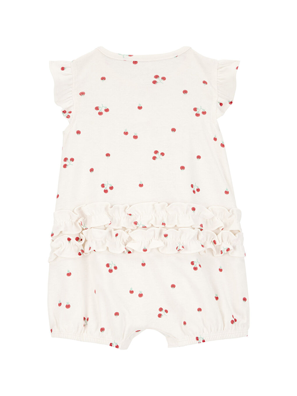 Ekru Kız Bebek Kısa Tulum-1