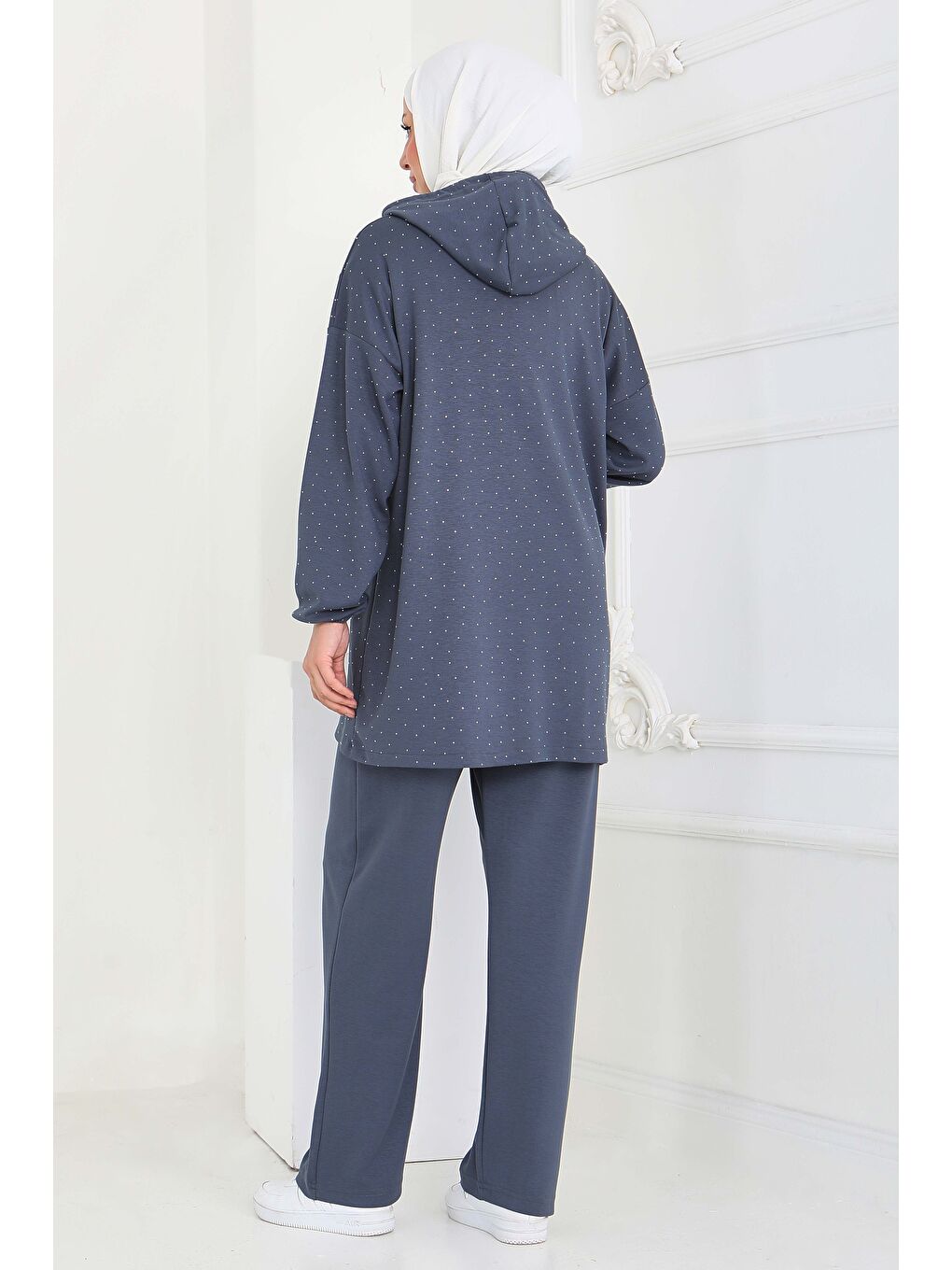 Gri Taşlı Modal İkili Takım Füme - 27861-FUME-4