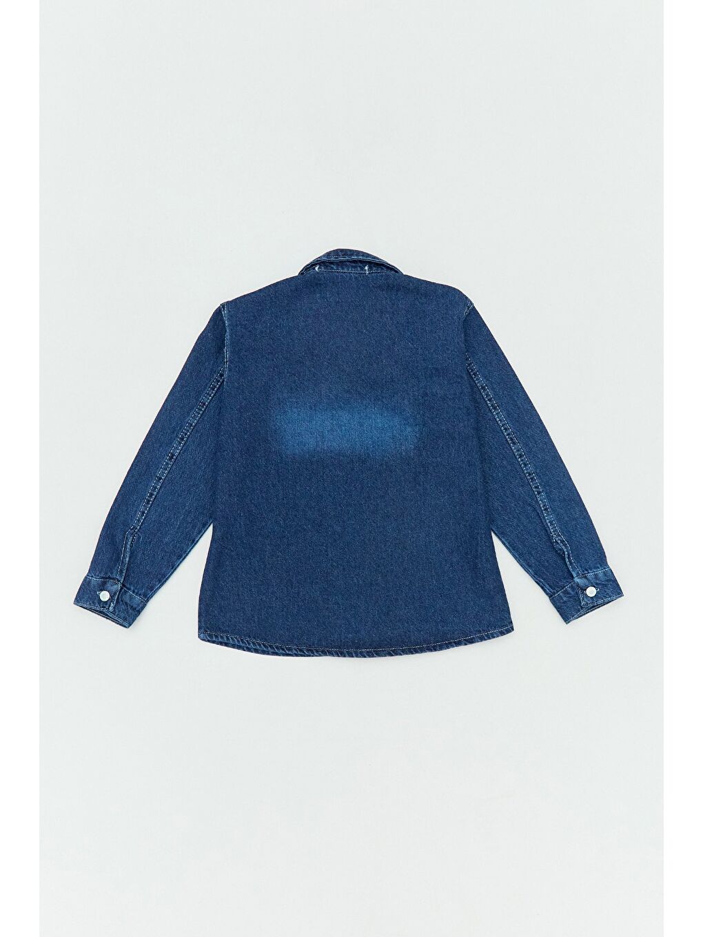 Mavi %100 Pamuk Yazı Baskılı Düğmeli 2 Li Erkek Çocuk Takım-2