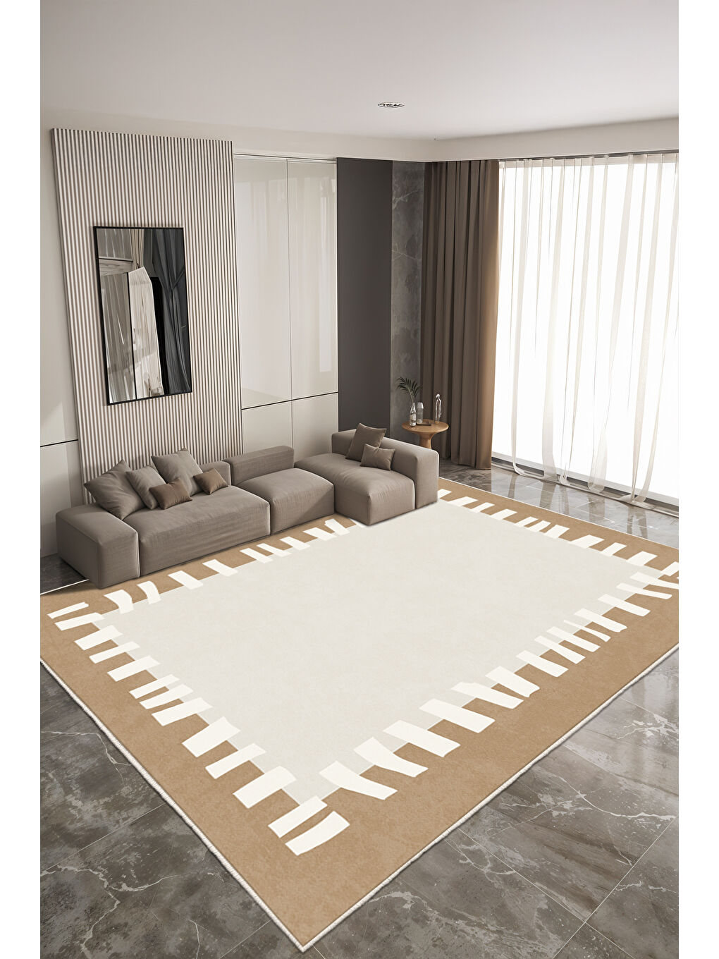 Turuncu Dekoratif Soft Modern Kaymaz Yıkanabilir Salon Halısı Mutfak Halısı Koridor Halısı Yolluk-3