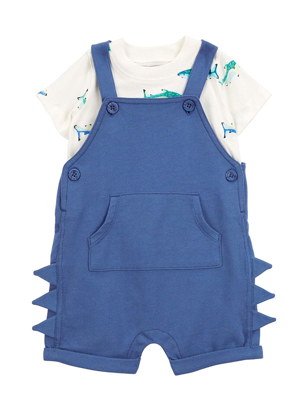 Mavi Erkek Bebek Salopet Set 2'li Paket