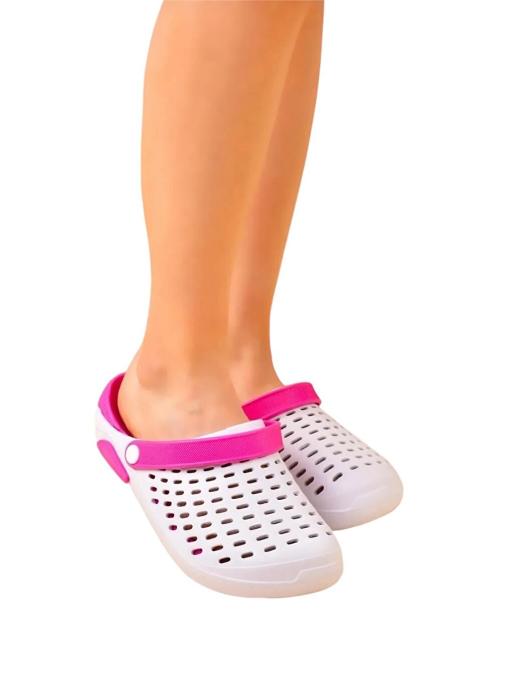 Unisex Comfort Eva Taban Terlik Beyaz - Pembe-1