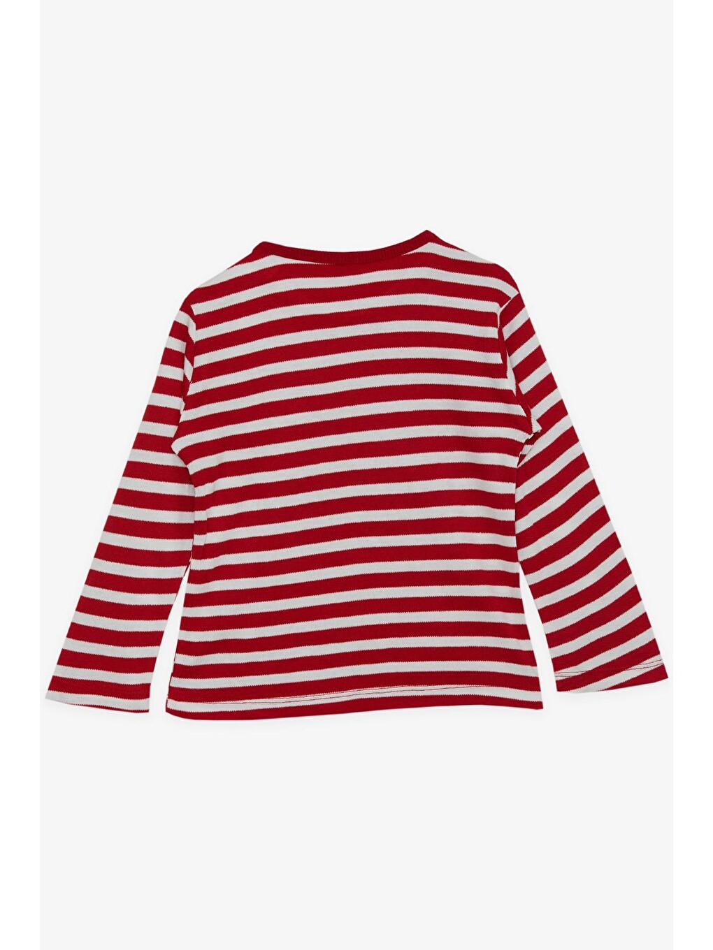 Erkek Bebek Sweatshırt Çizgili Patlı Rakam Baskılı Kırmızı Kırmızı (9 Ay)-1