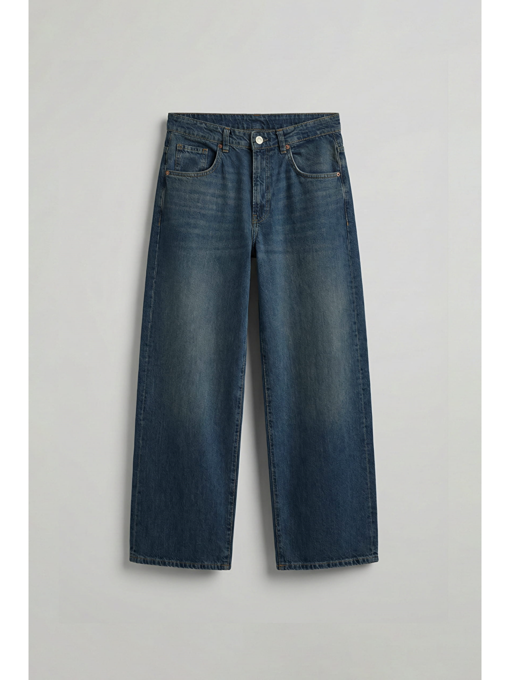 Erkek Süper Baggy Fit Jean Pantolon Koyu Mavi