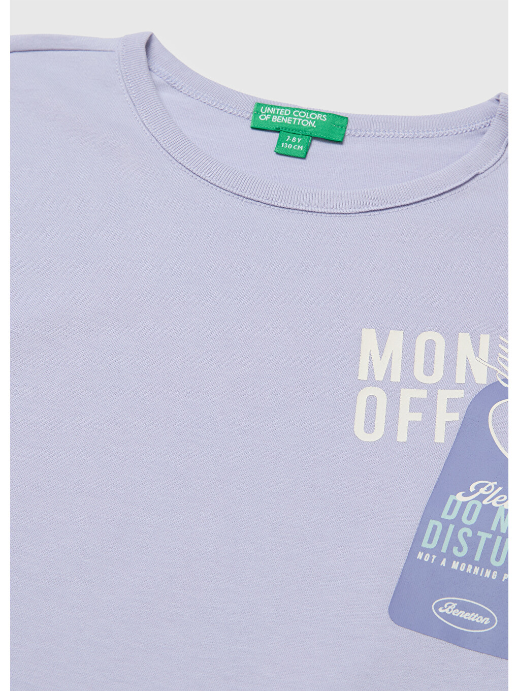 Kız Çocuk Lila Uzun Kollu Önü Baskılı Bisiklet Yaka T-shirt-2