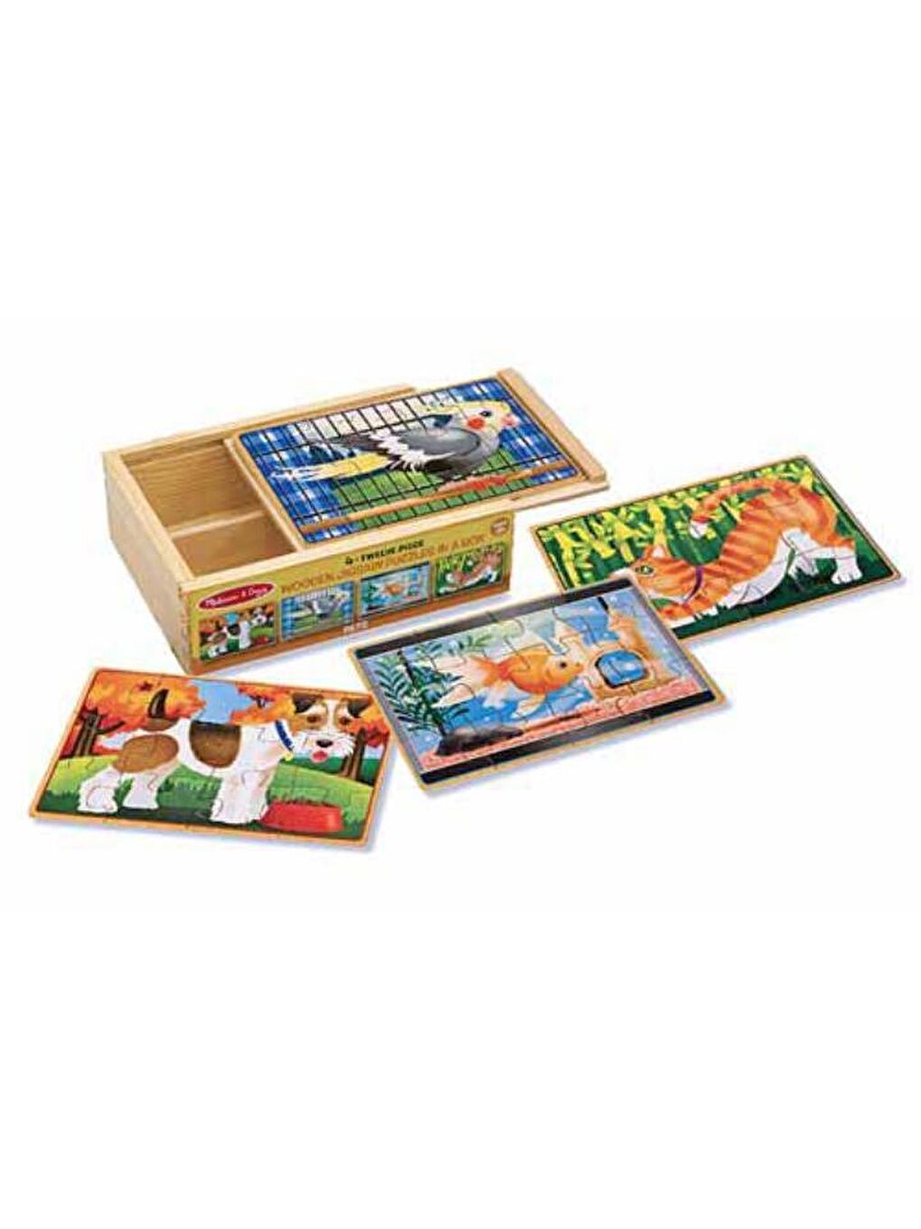 Melissa and Doug Karışık Ahşap 12x4 Yapboz Seti - Evcil Hayvanlar - 2