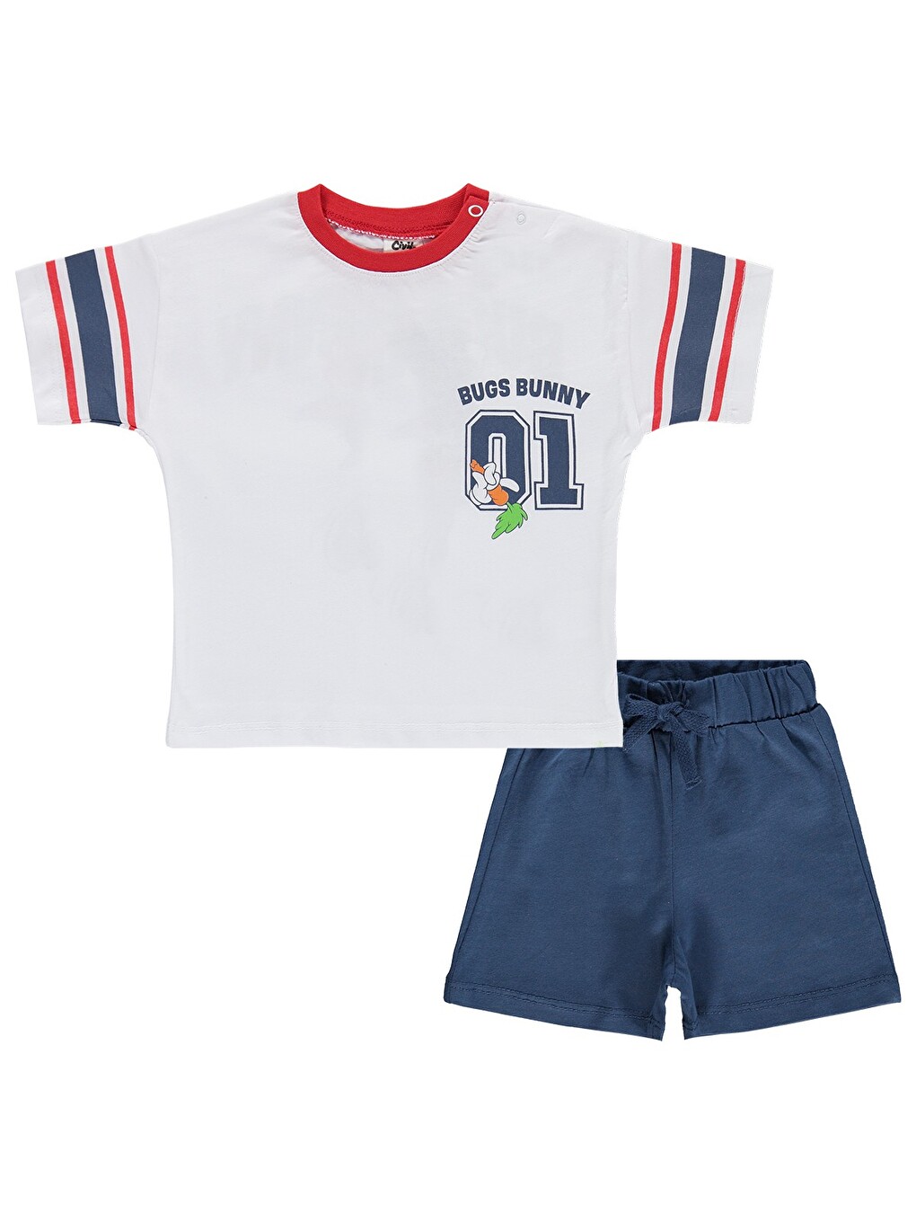 Baby Bugs Bunny Baskılı 6-18 Ay Takım - Beyaz-3