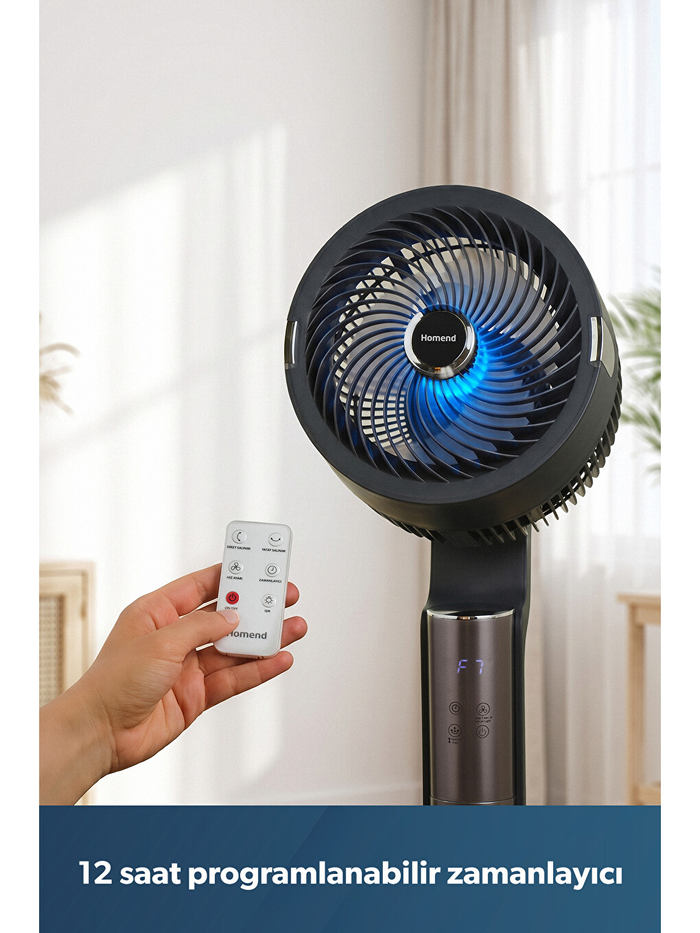Fanomen 9014h Uzaktan Kumandalı Led Işıklı Vantilatör-5