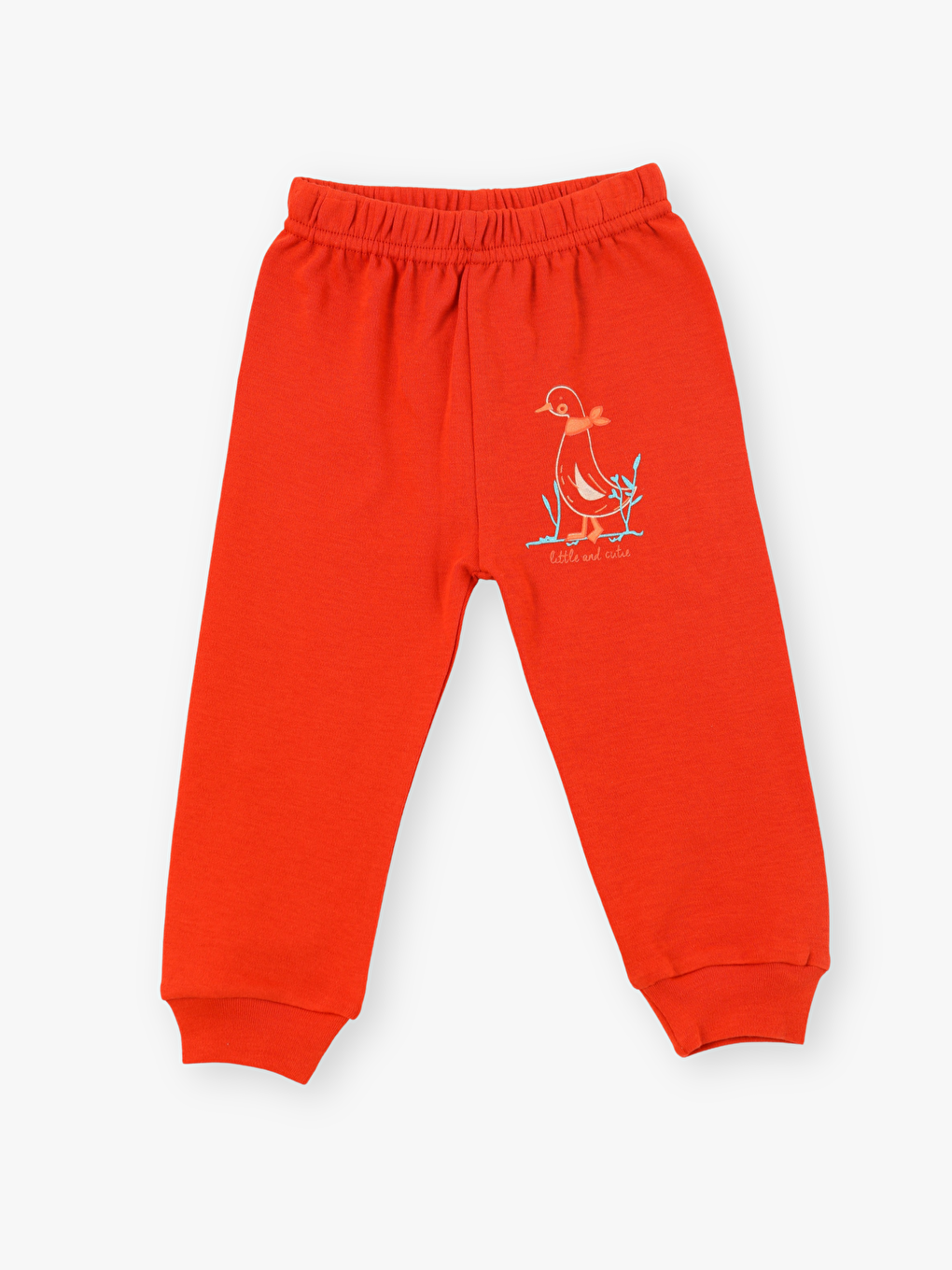 Ekru Bisiklet Yaka Kısa Kollu Baskılı Kız Bebek Çıtçıtlı Body ve Pantolon 2'li Takım-2