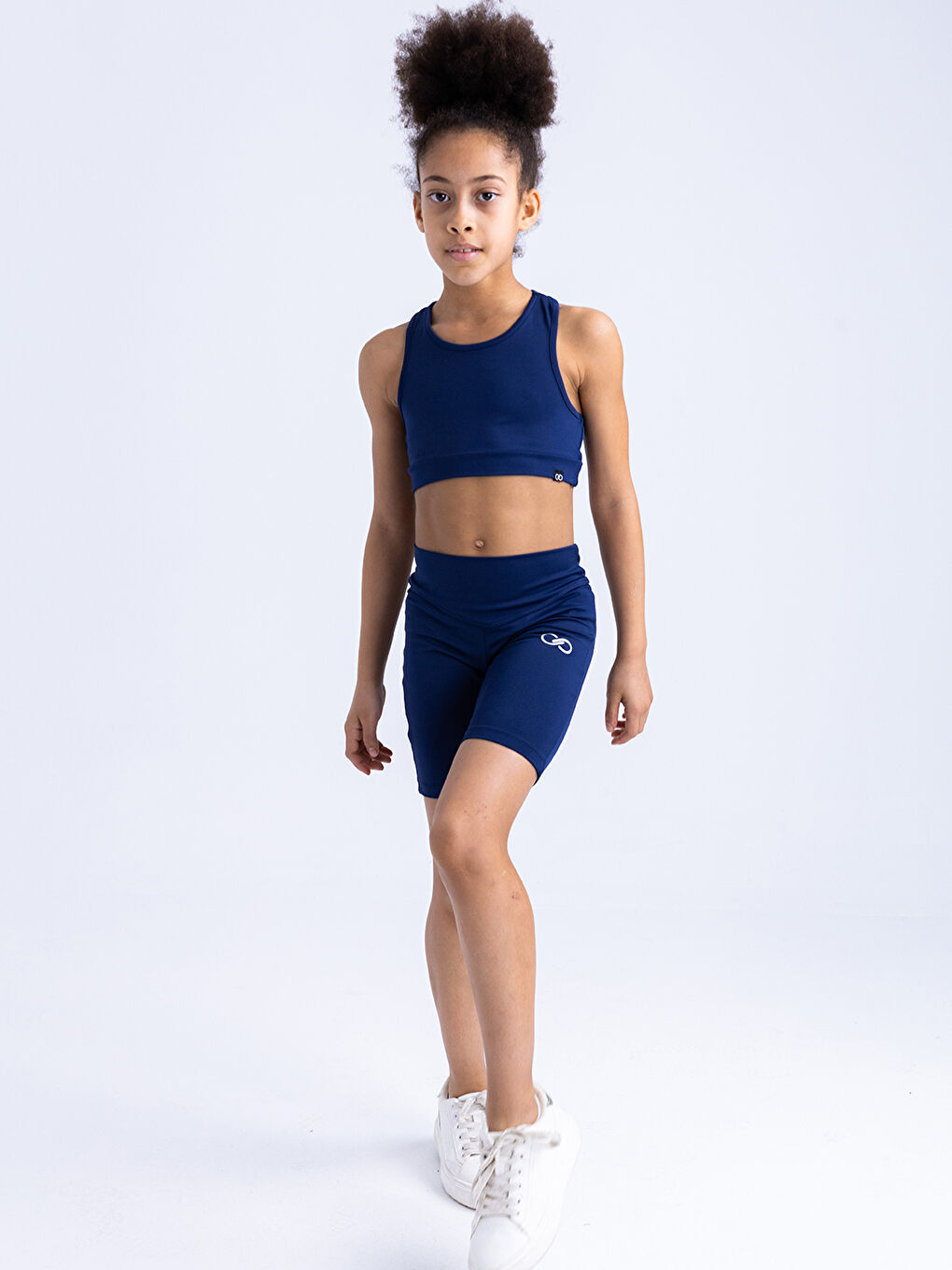 Lacivert Nancy Neon Biker Tayt