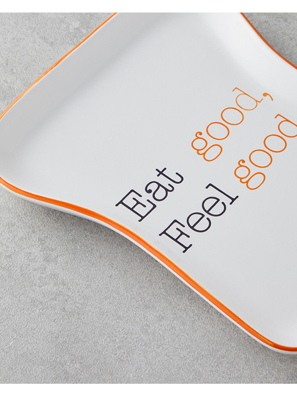 Feel Good Seramik Pasta Tabağı 13x19 cm Turuncu-Siyah-2