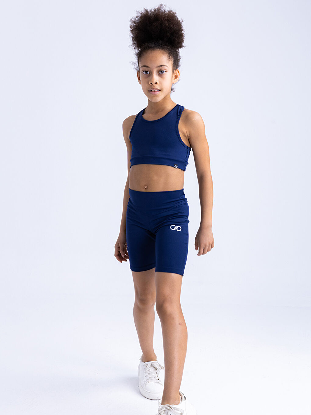 Lacivert Nancy Neon Biker Tayt-4