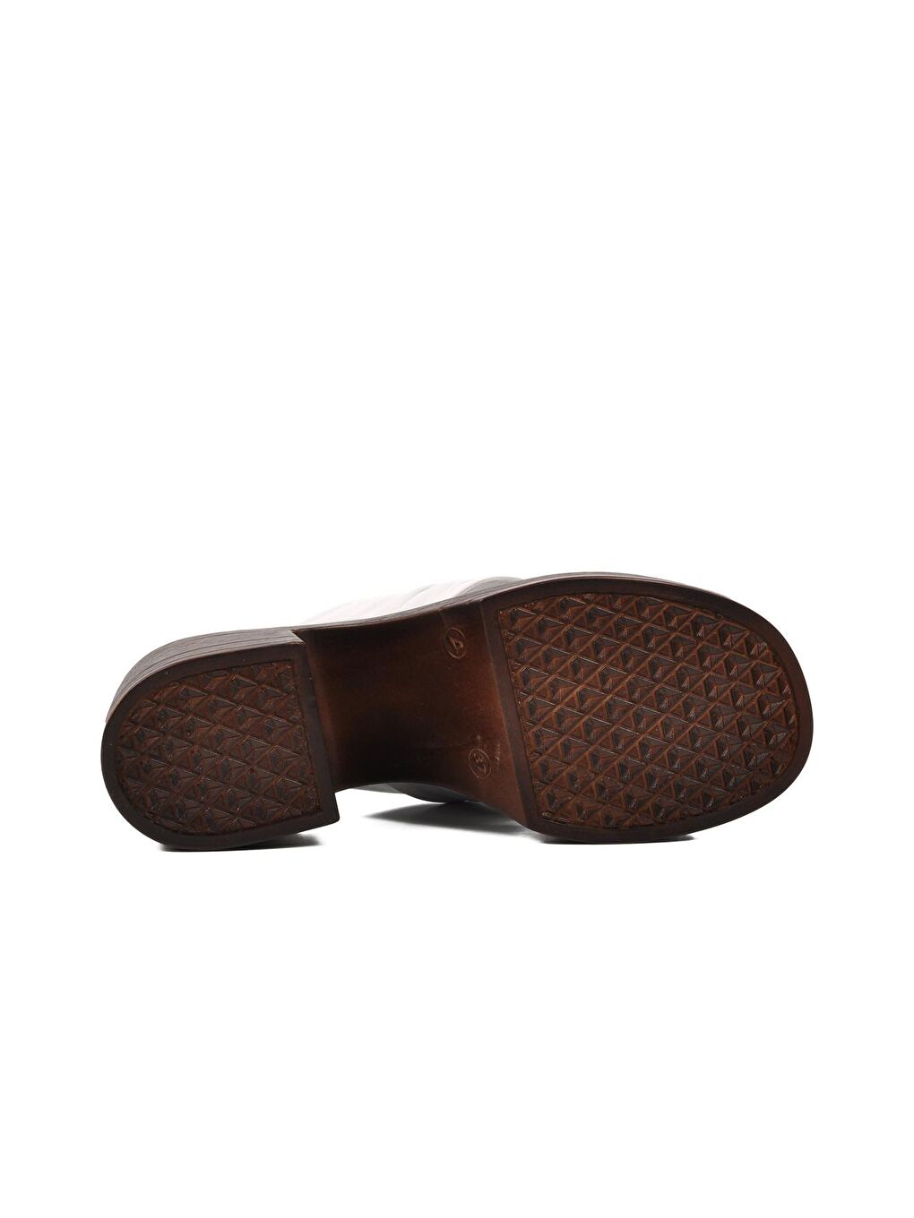 Beyaz Hakiki Deri Kadın Dolgu Topuklu Terlik 523004-4