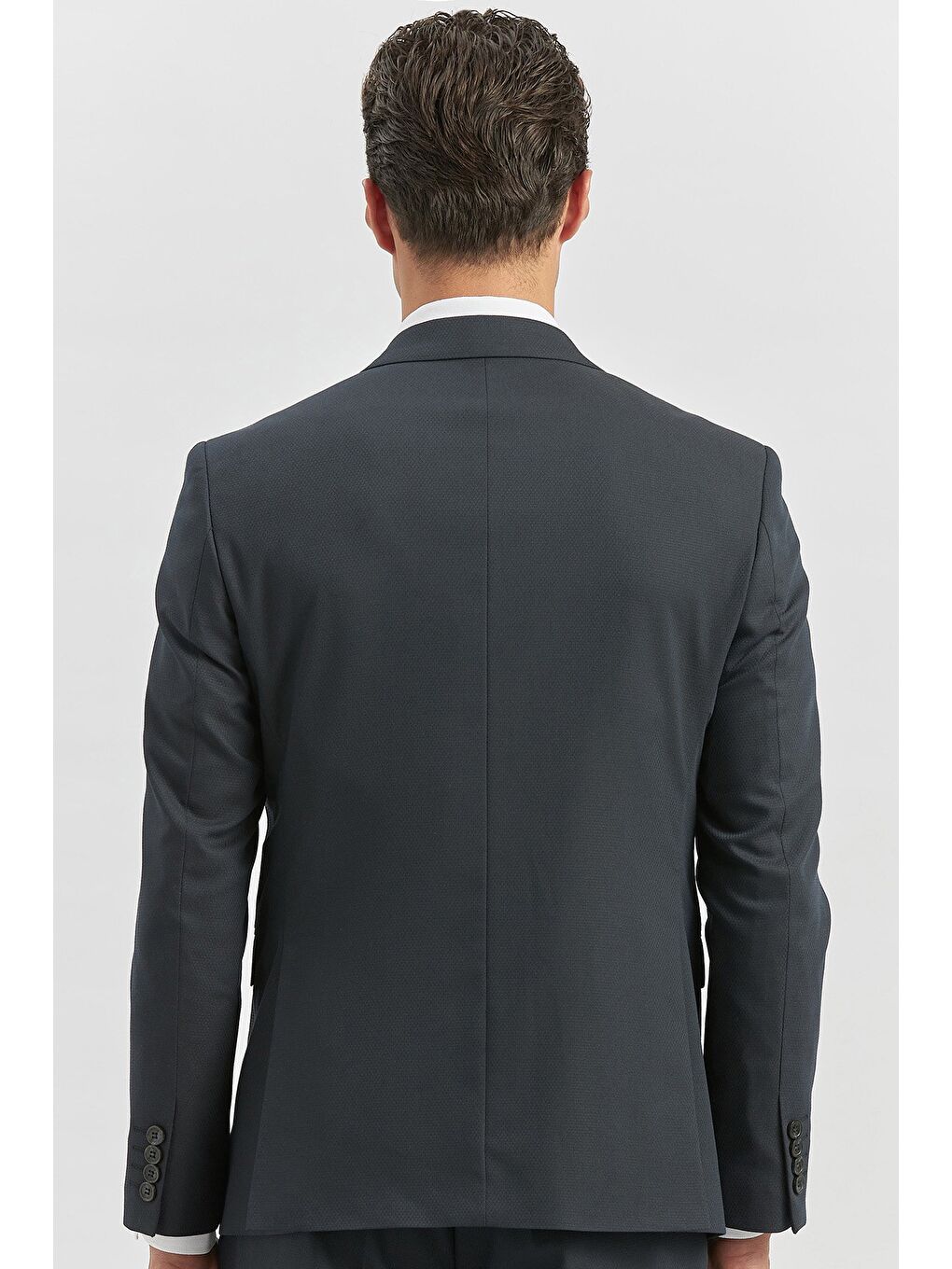 Koyu Lacivert Yelekli 6 Drop Slim Fit Takım Elbise 1001240180-5