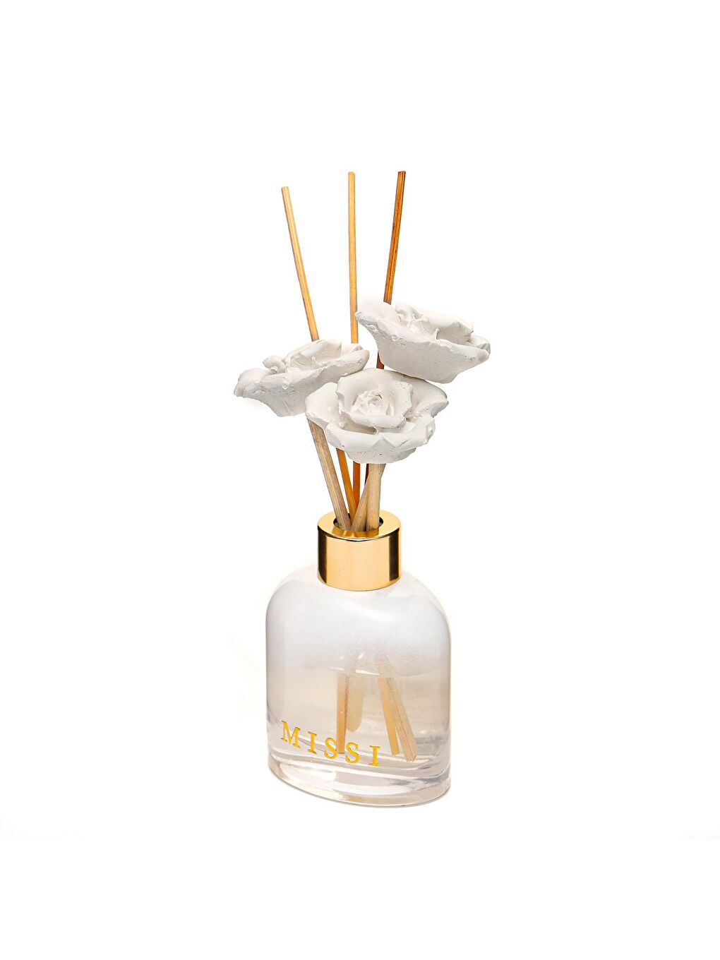 Sevgililer Günü 130 ml Beyaz Cam Şişe Gül Taş Bambu Çubuklu Rosewood Oda Kokusu-2