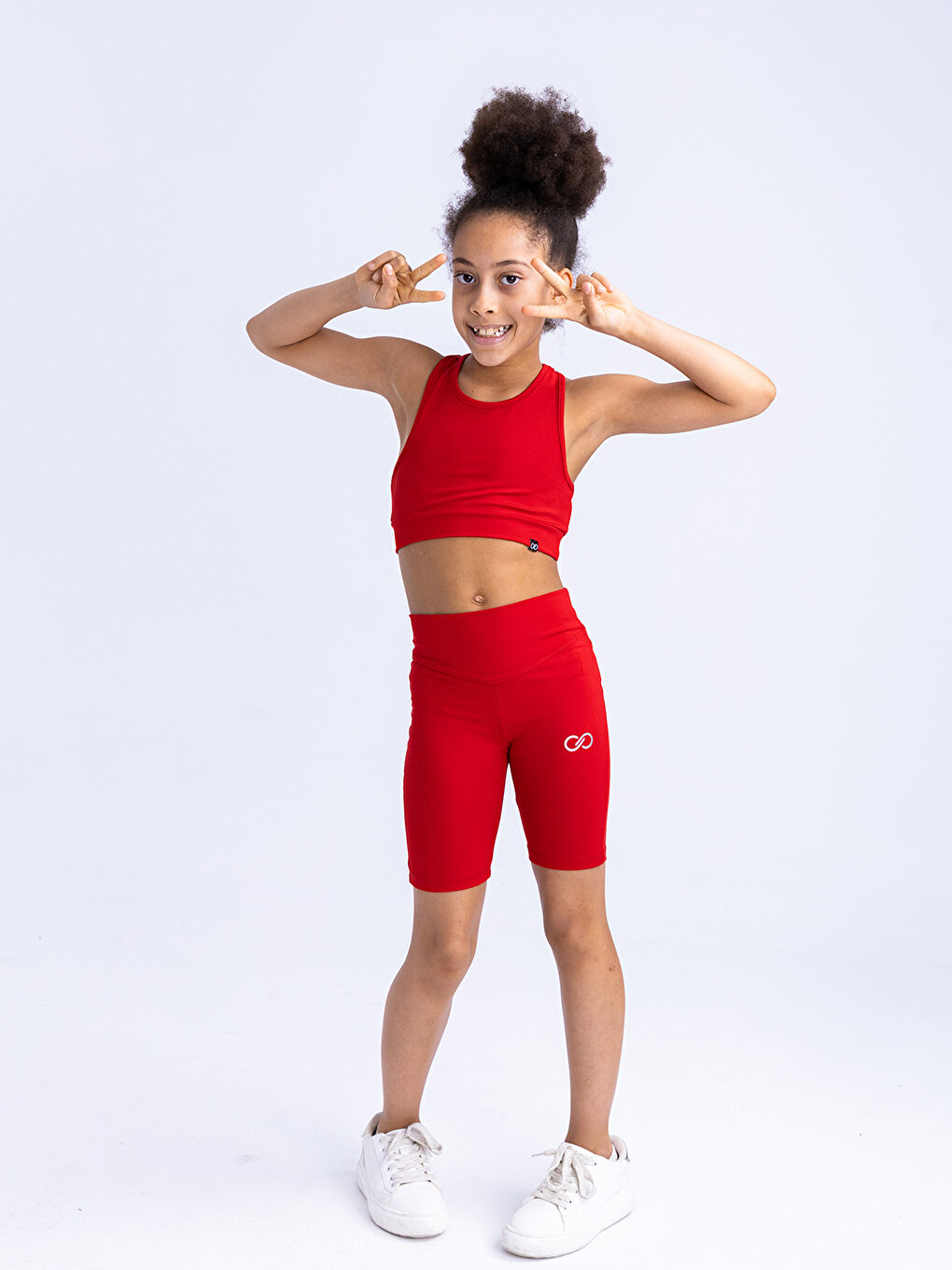 Kırmızı Nancy Neon Biker Tayt