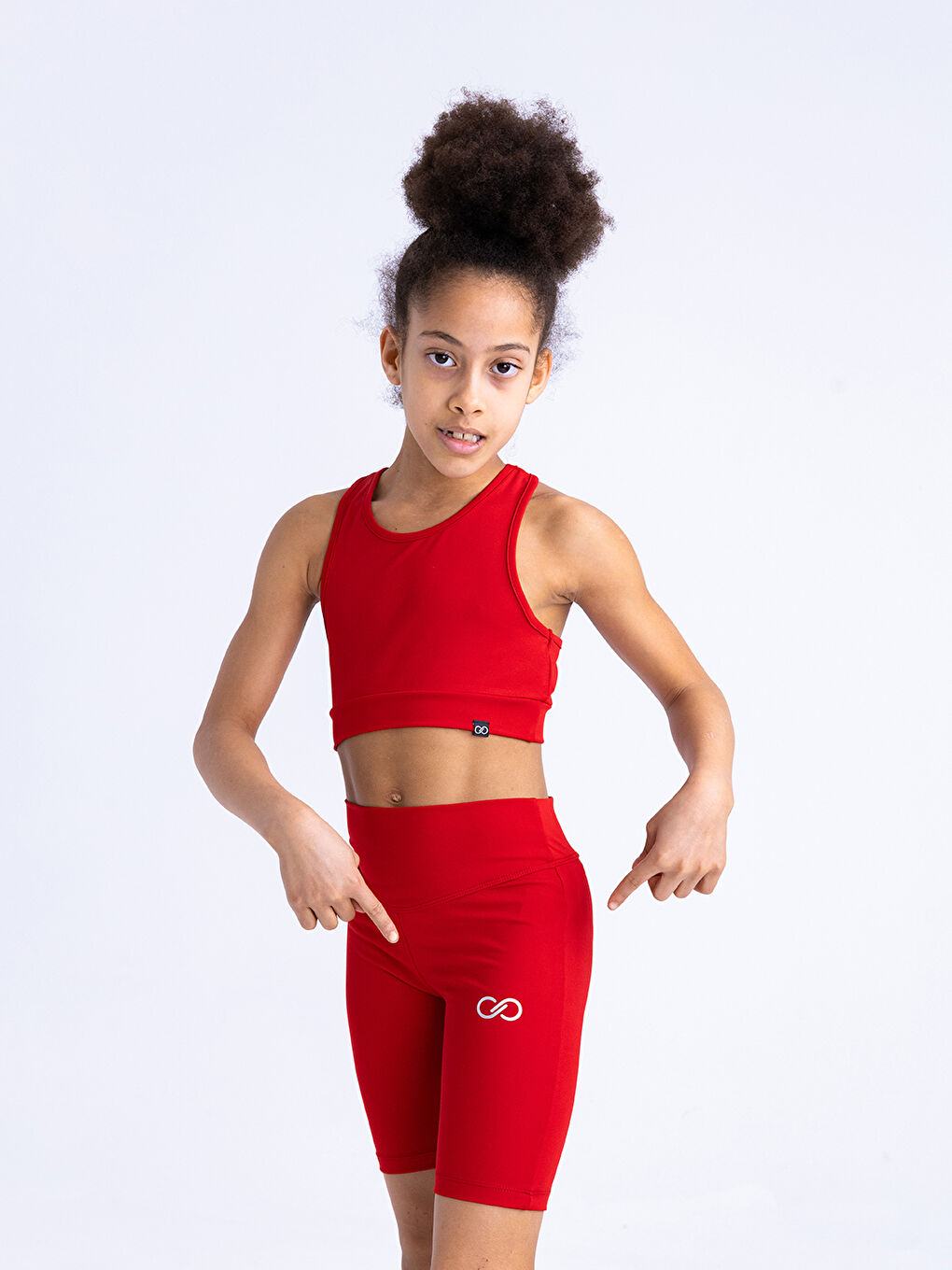 Kırmızı Nancy Neon Biker Tayt-1