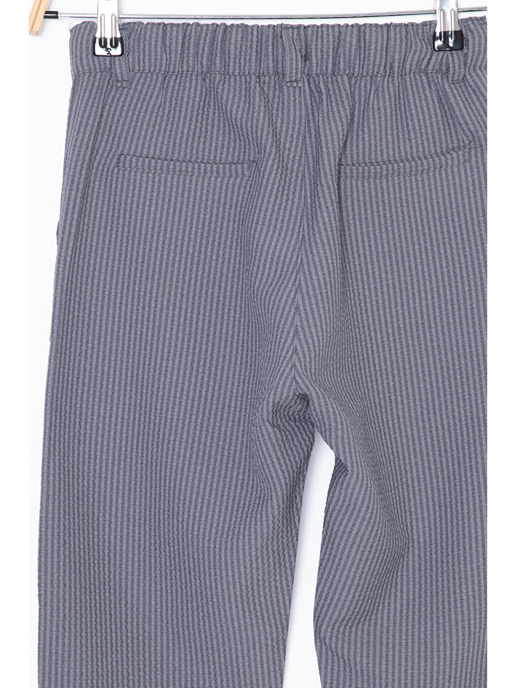 Gri Füme Beli Bağcıklı Duble Paça Erkek Çocuk Jogger Pantolon 20039-3