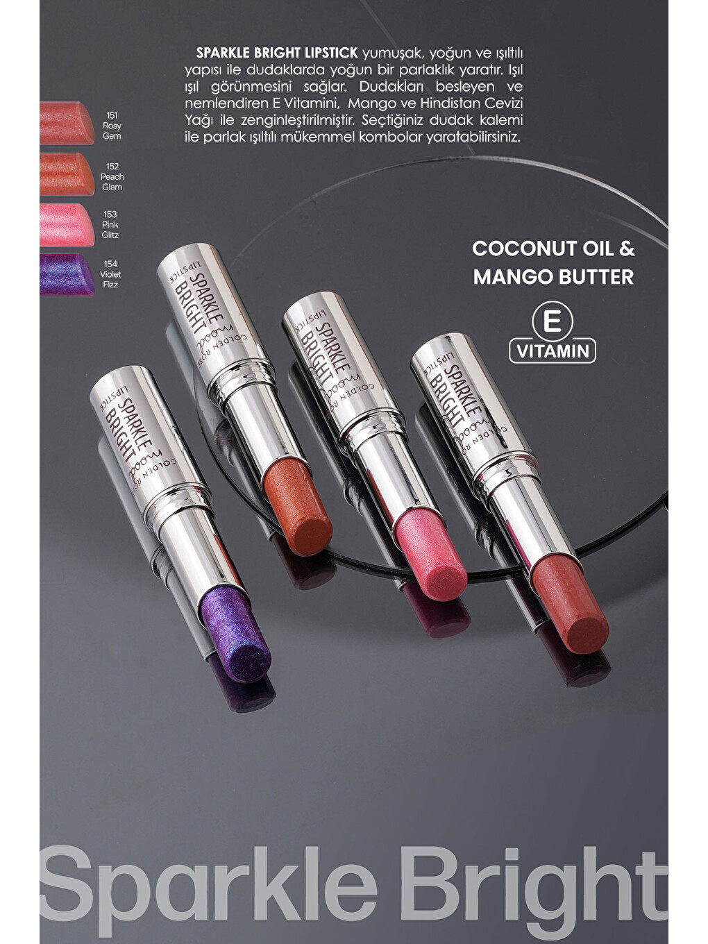 Mood Sparkle Işıltılı Ruj No:151 Rosy Gem-5