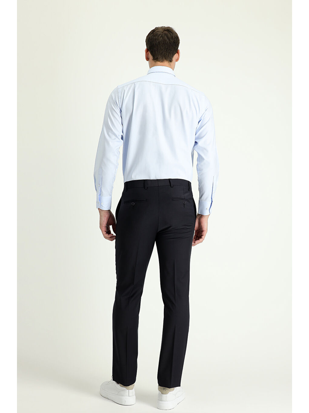 Siyah Yünlü Klasik Kumaş Pantolon-2