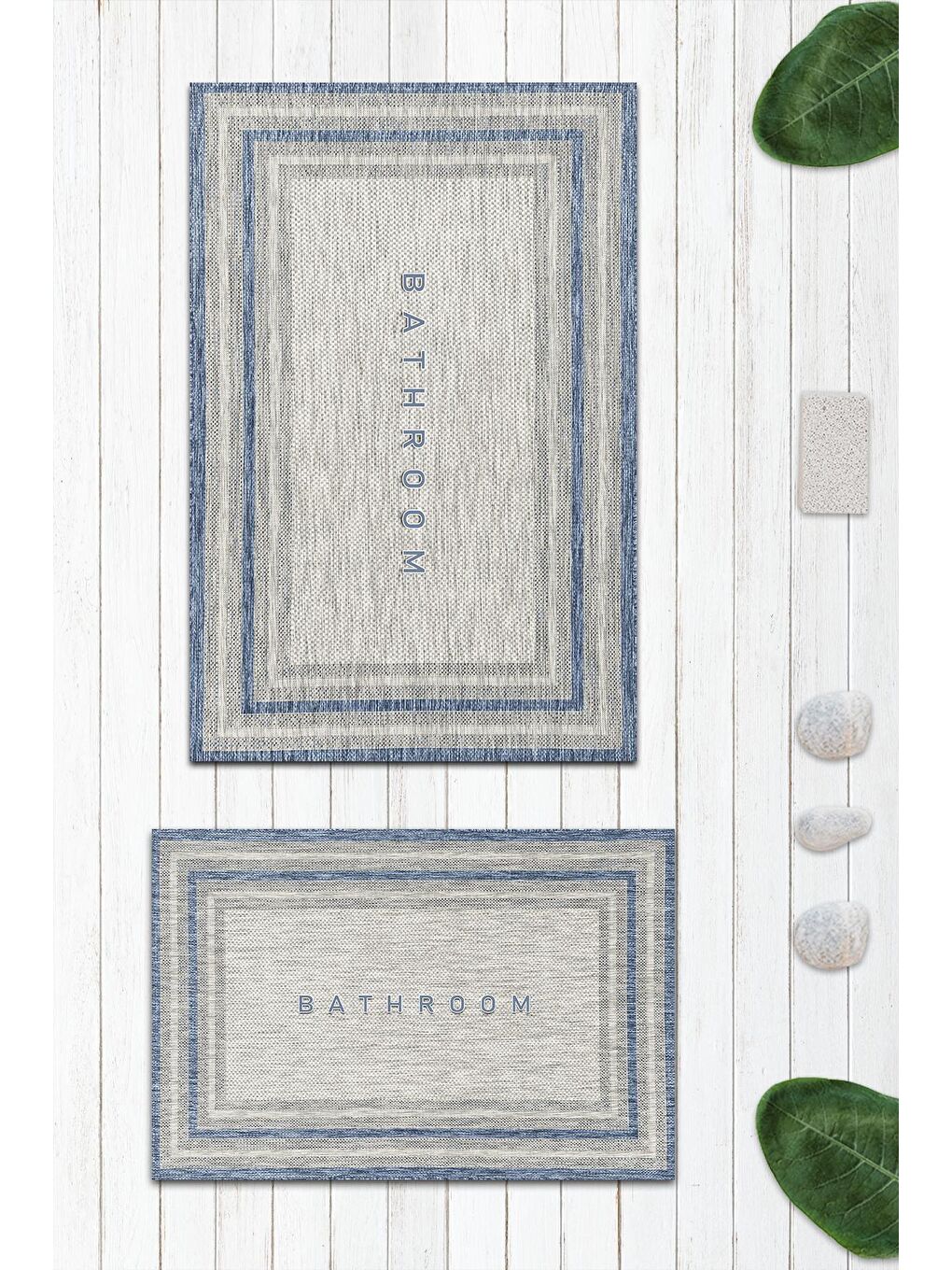 Karışık Modern Desenli Banyo Paspası 2'li 50x60 cm - 60x100cm-1