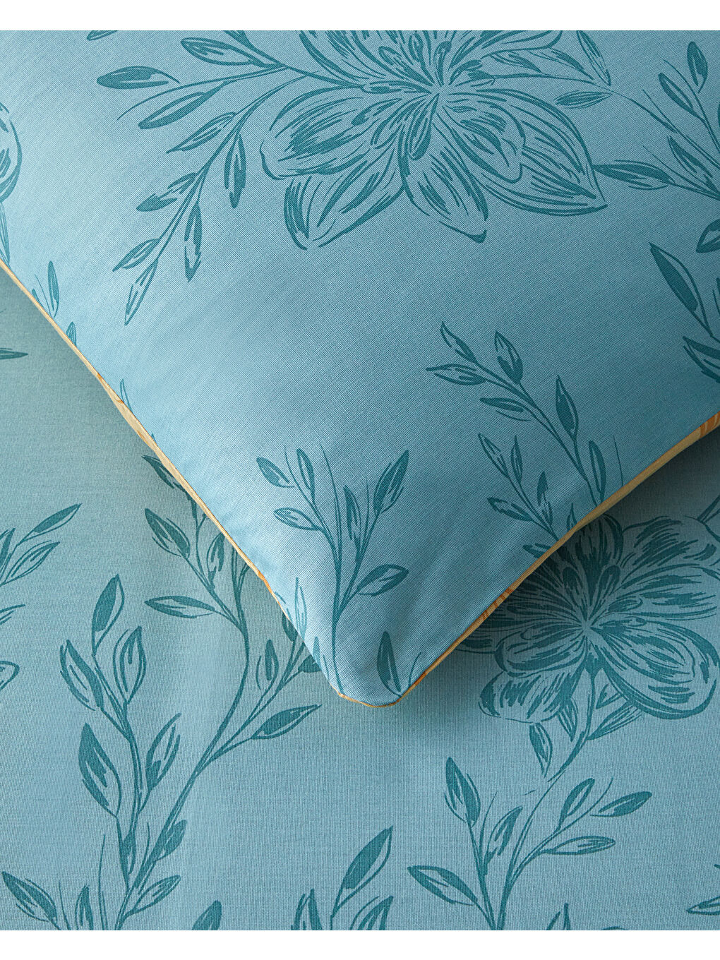 Sarı Natures Palette Çift Taraflı Pamuklu Çift Kişilik Nevresim Seti 200x220 cm Hardal-Yeşil-3