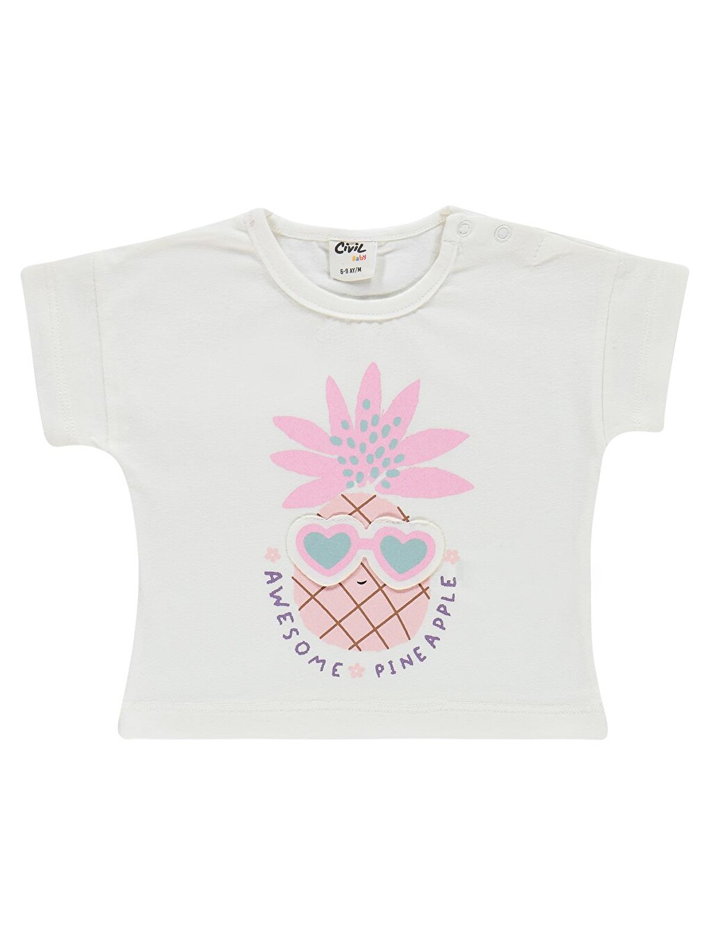 Baby Ananas Baskılı 6-18 Ay Takım - Ekru-1