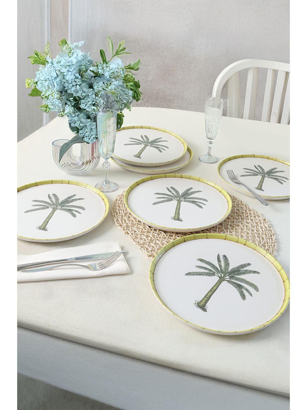 Karışık Palmiye Nordic Servis Tabağı 28 Cm 6 Adet-1