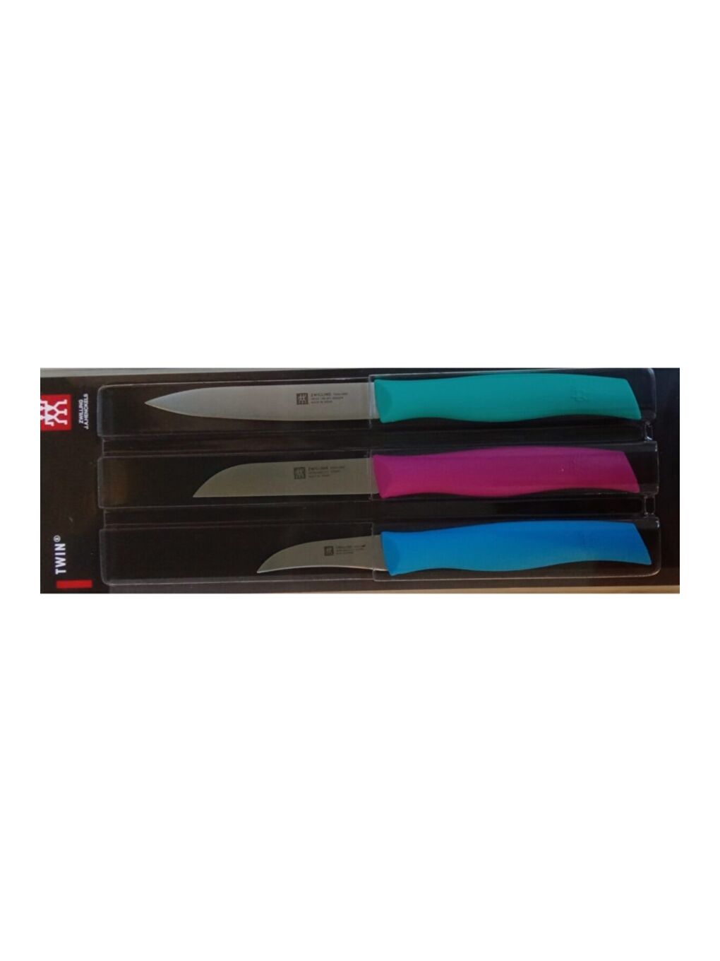 Zwilling Mavi-Pembe Twin Grip Bıçak Seti 3 Parça 380990040 - 1