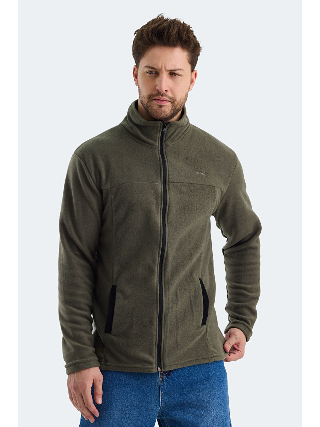 SAFRANO I Erkek Fermuarlı Sweatshirt Haki-5