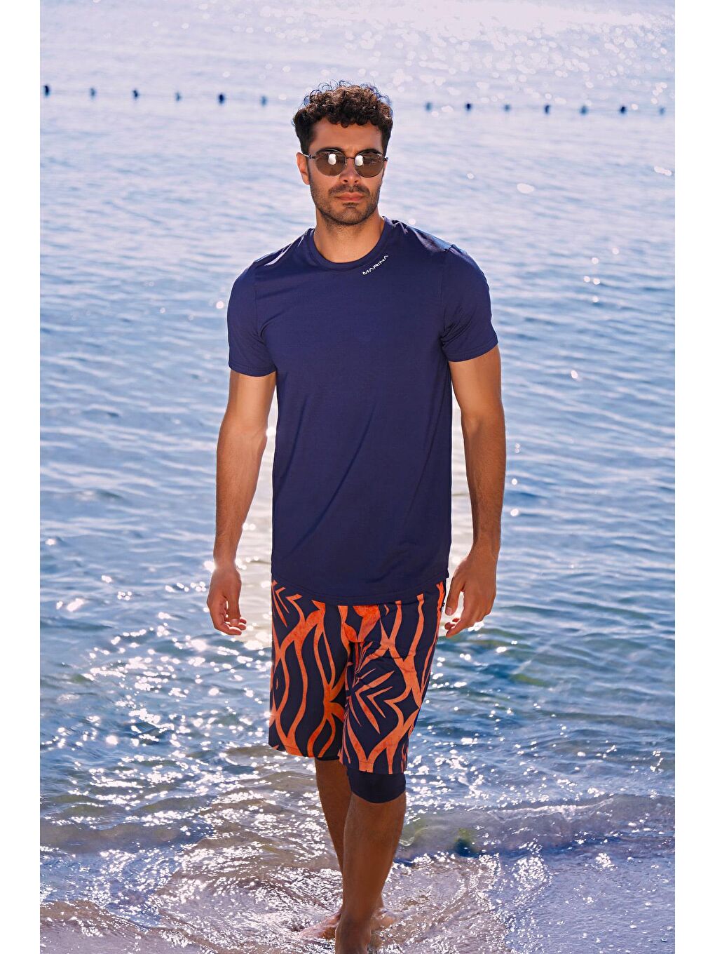 Lacivert Desenli Erkek Şort S2353