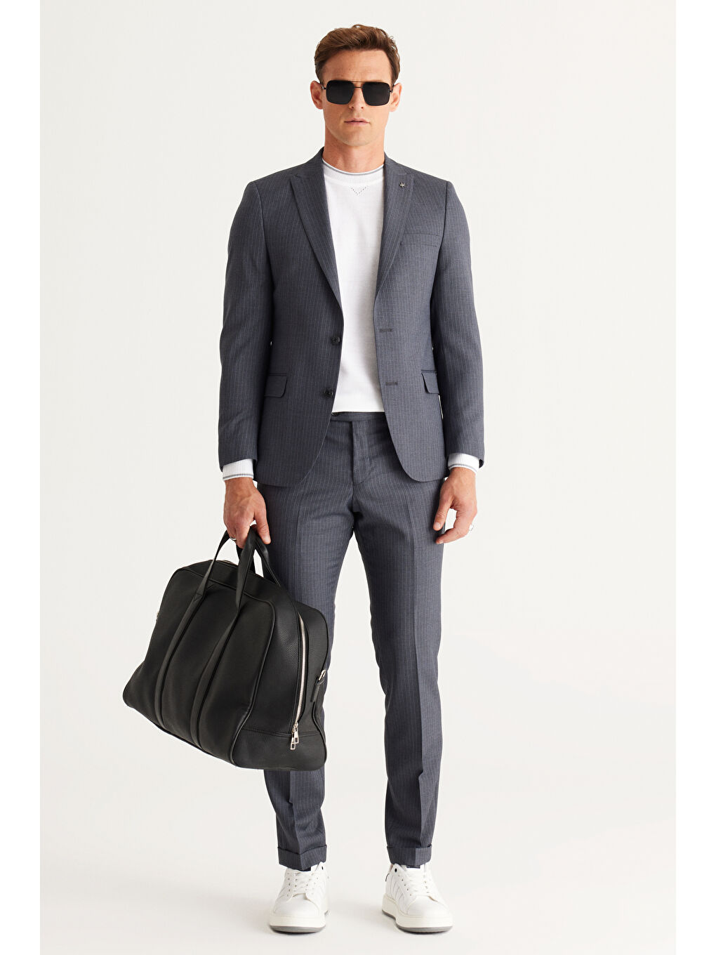 Ekru Erkek Krem Tüylenme Yapmayan Standart Fit Normal Kesim Bisiklet Yaka Triko Kazak-2