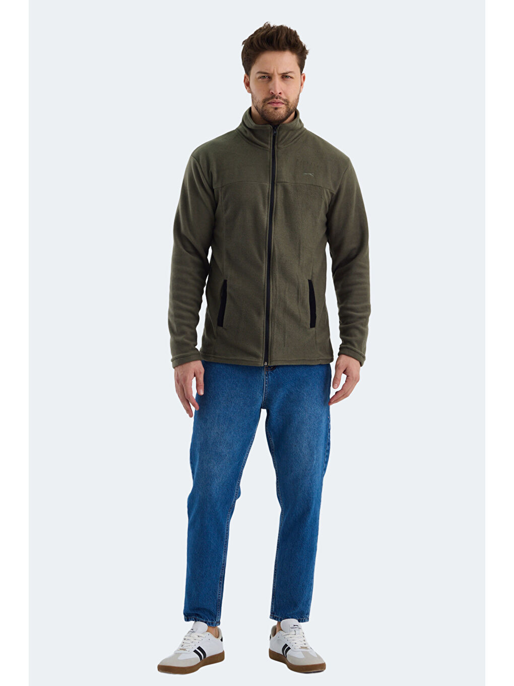 SAFRANO I Erkek Fermuarlı Sweatshirt Haki-6