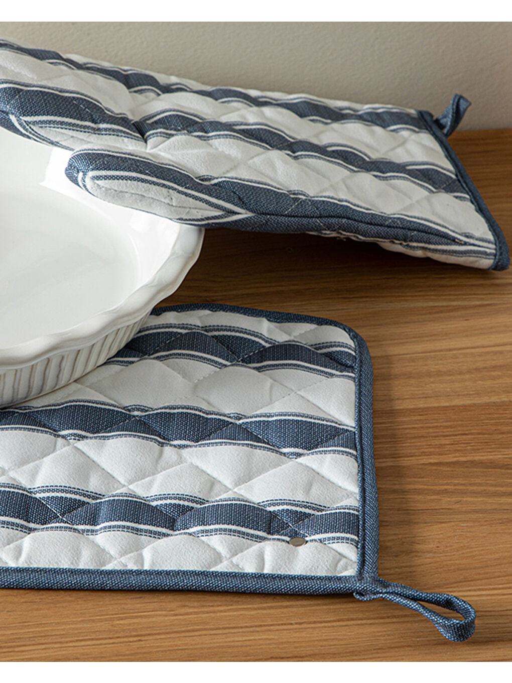 Blue Lines Polyester 2'li Mutfak Seti 17x30 cm+20x20 cm Lacivert-1