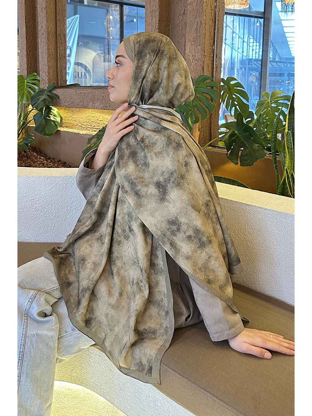 Bulut Desen Bambu Şal Mint Yeşili-2