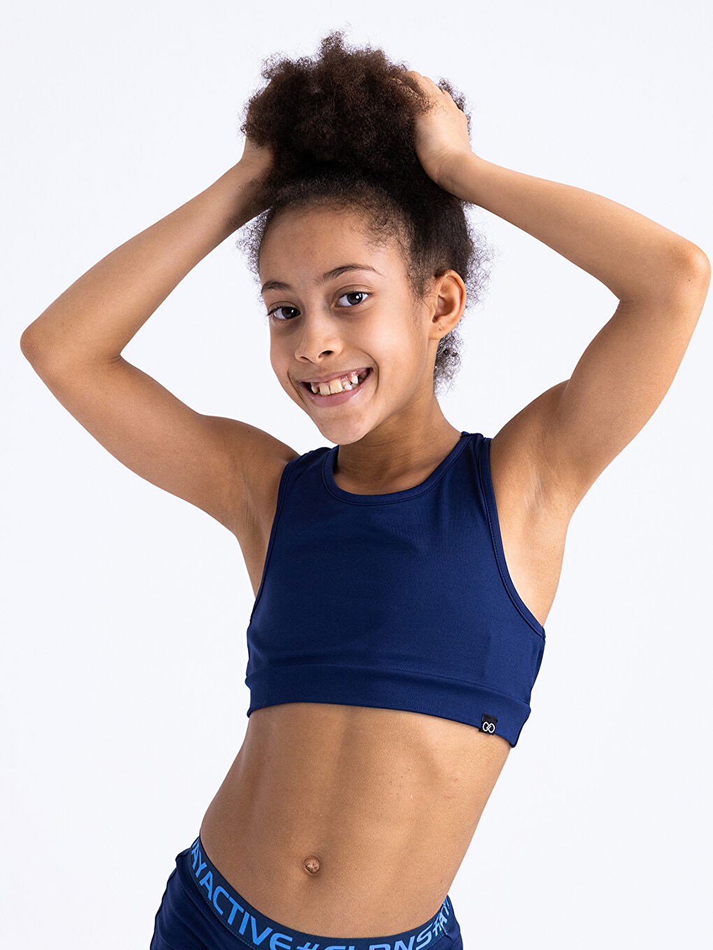 Lacivert Betty Düz Crop Atlet