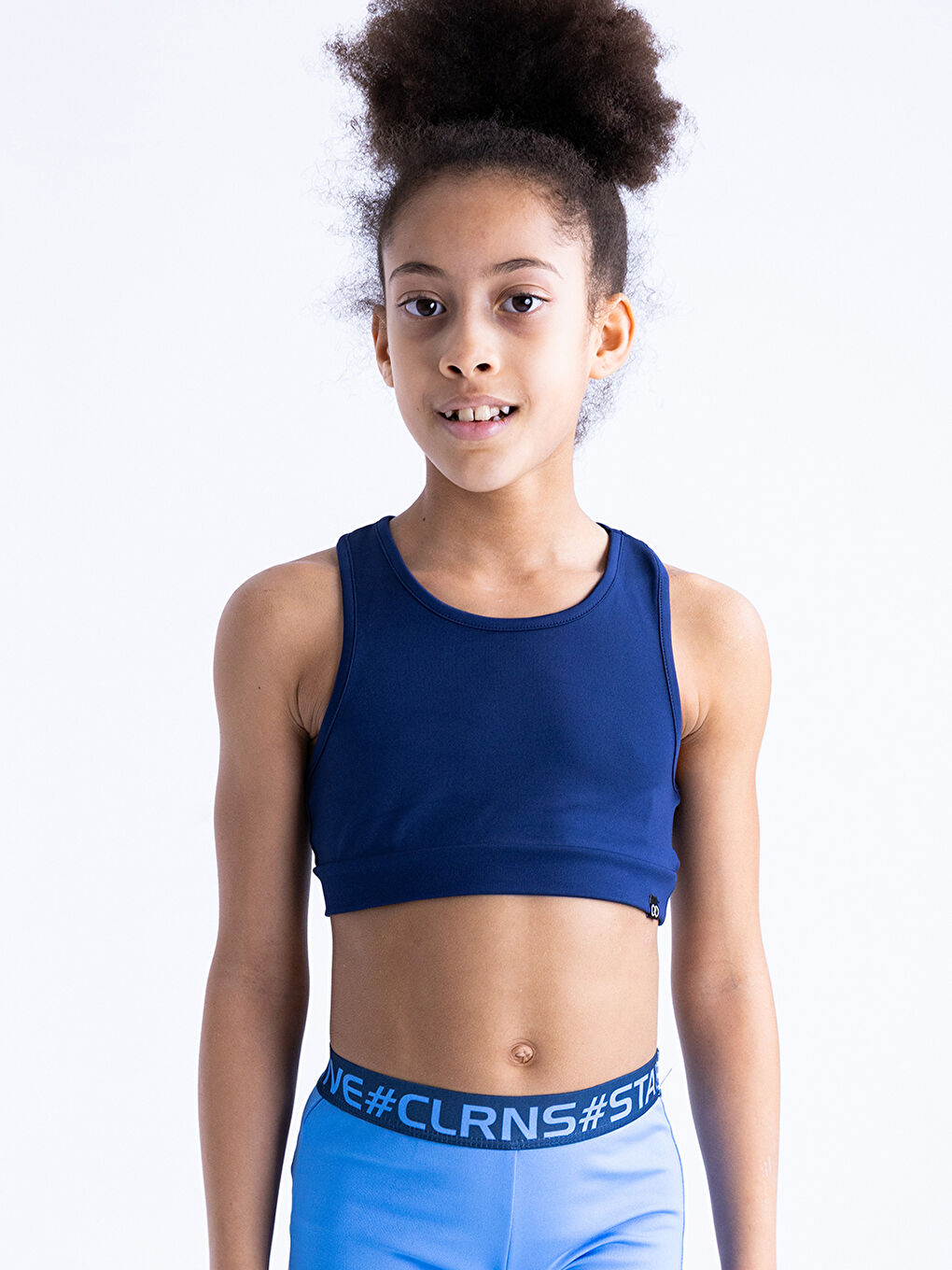 Lacivert Betty Düz Crop Atlet-1