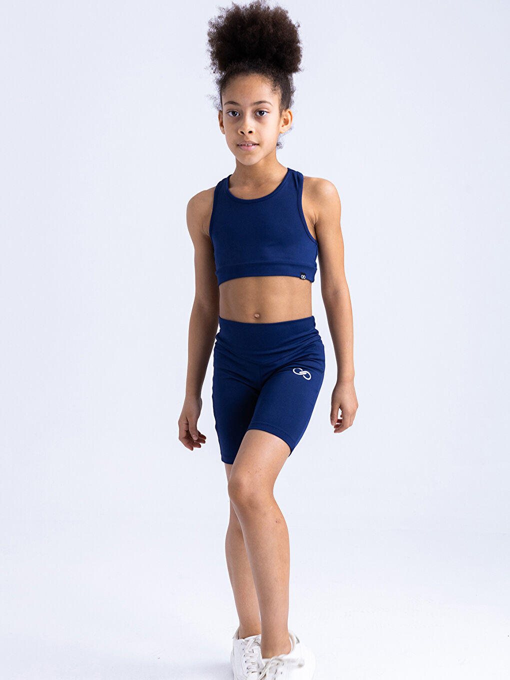 Lacivert Betty Düz Crop Atlet-2