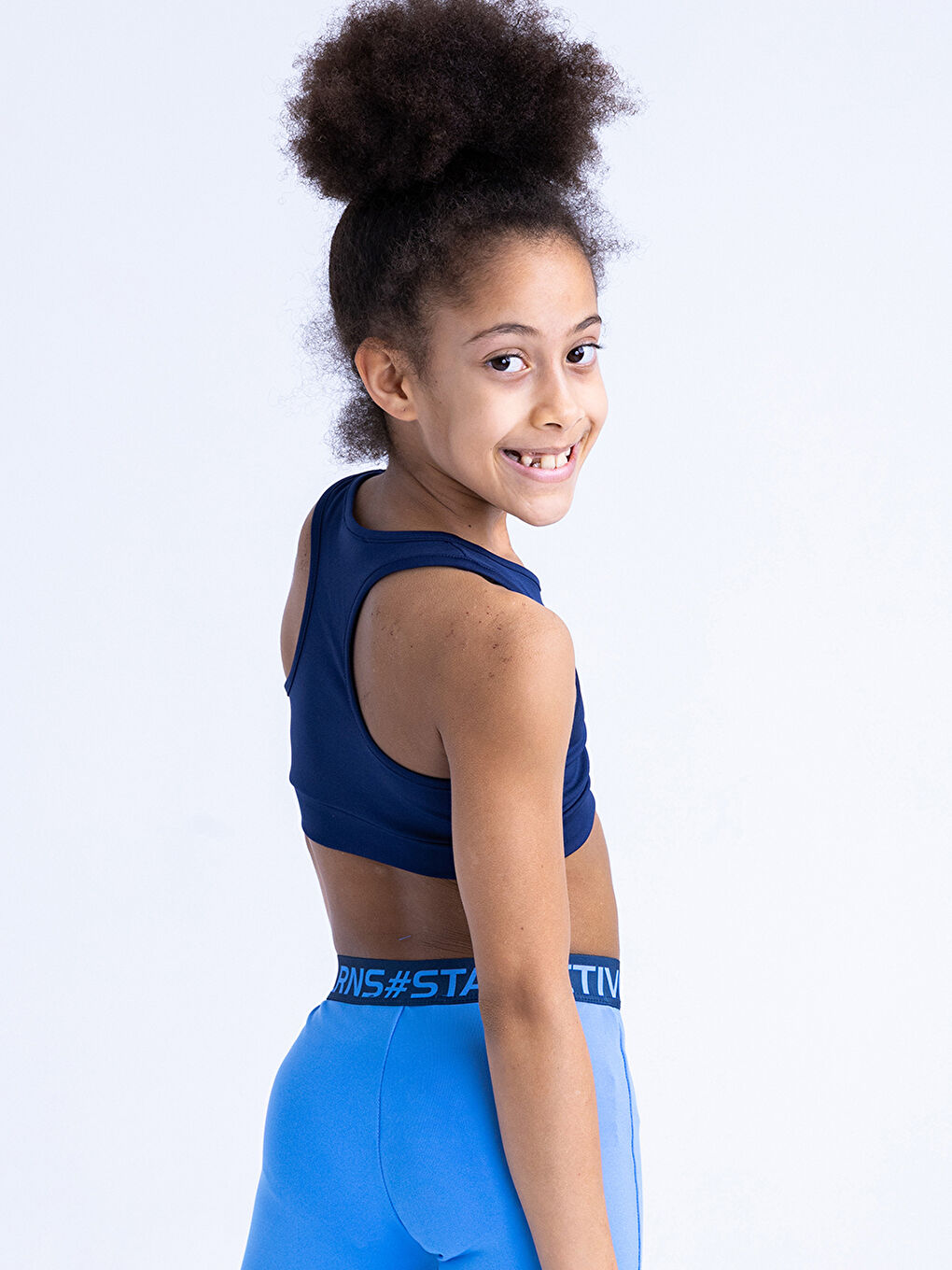 Lacivert Betty Düz Crop Atlet-4