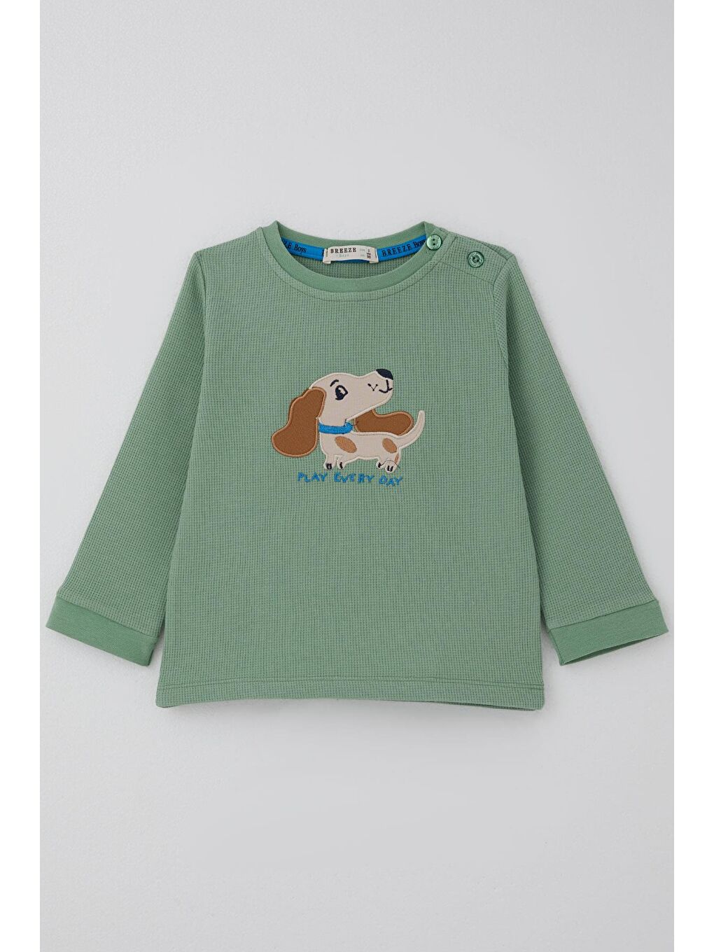 Erkek Bebek Eşofman Takımı Sevimli Köpekçik Nakışlı Mint Yeşili (9 Ay-3 Yaş)-1