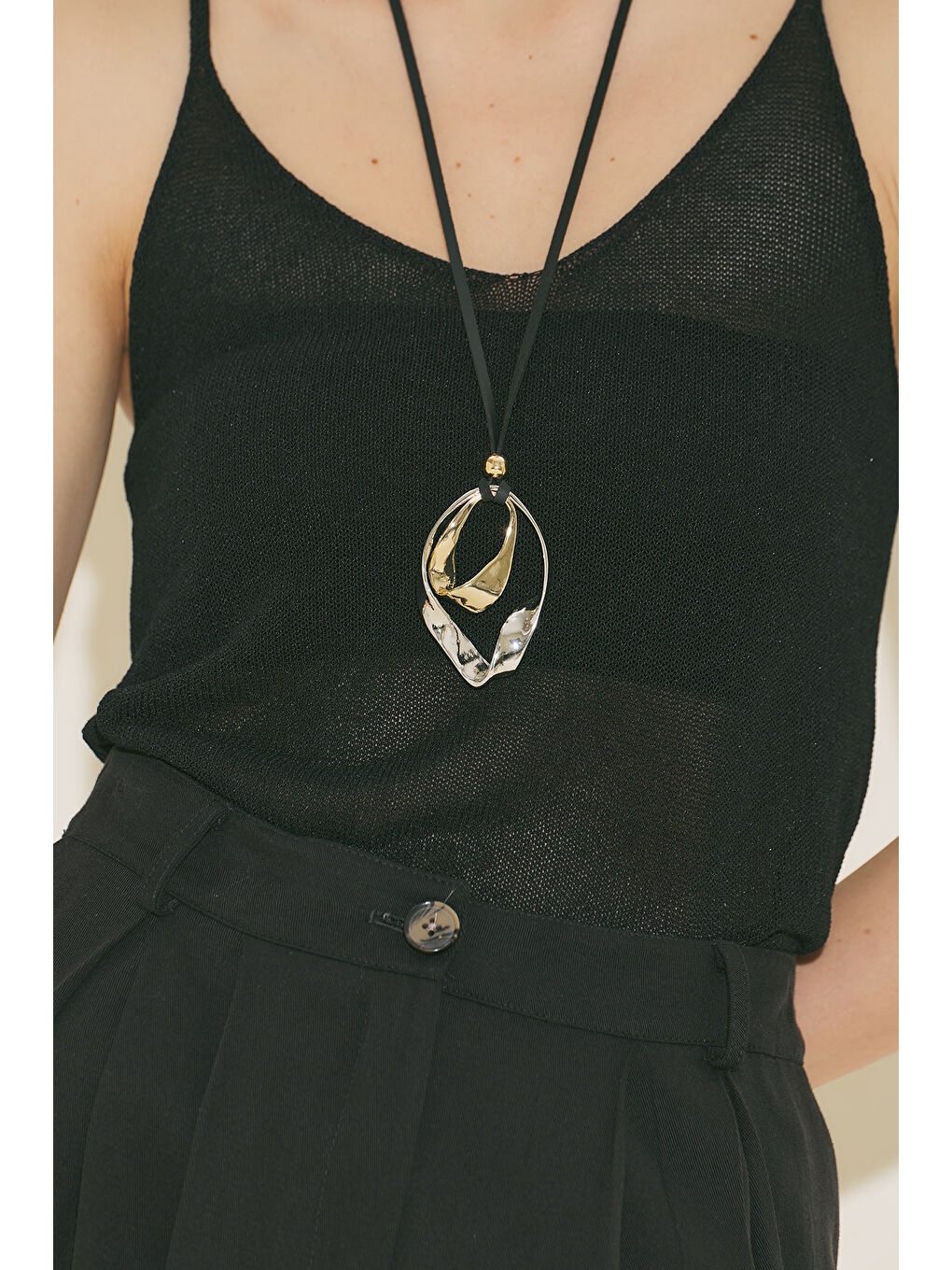 İkili Uzun Kolye Mıx - Siyah-1