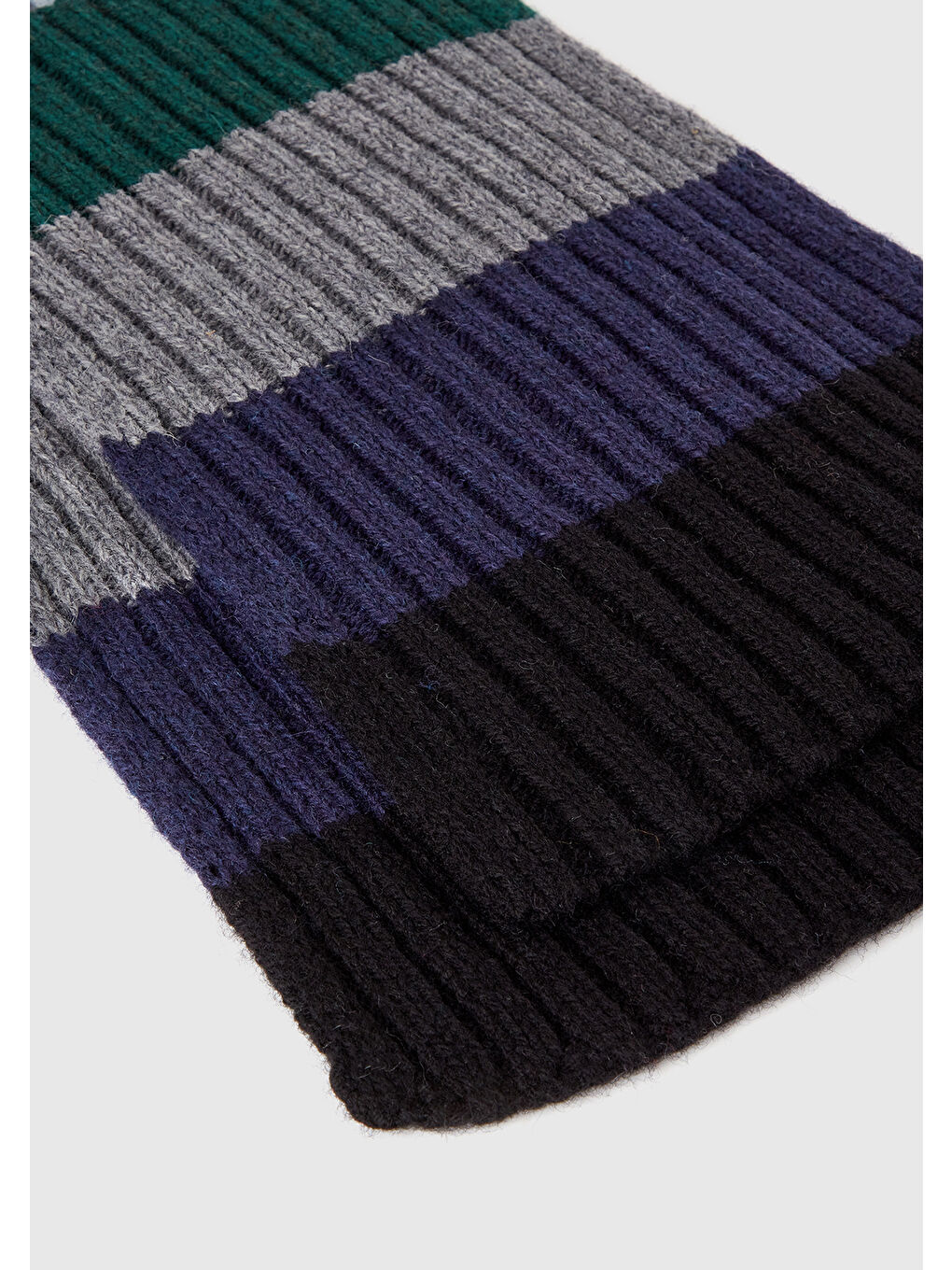 Erkek Siyah %100 Yün Renkli Atkı-1