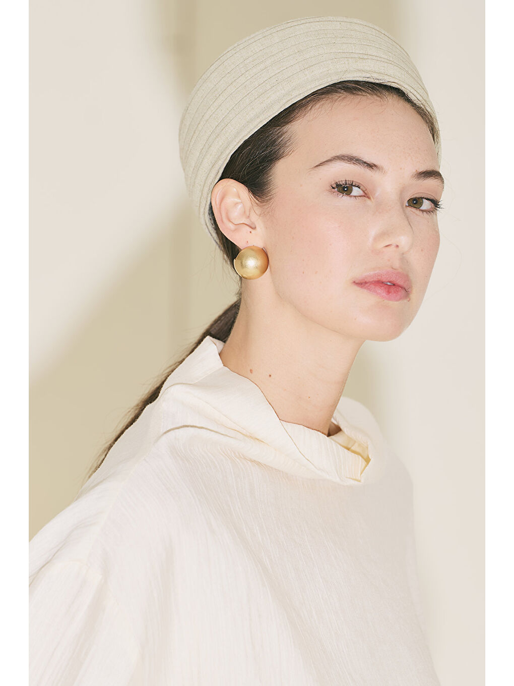 Sarı Dot Küpe Gold