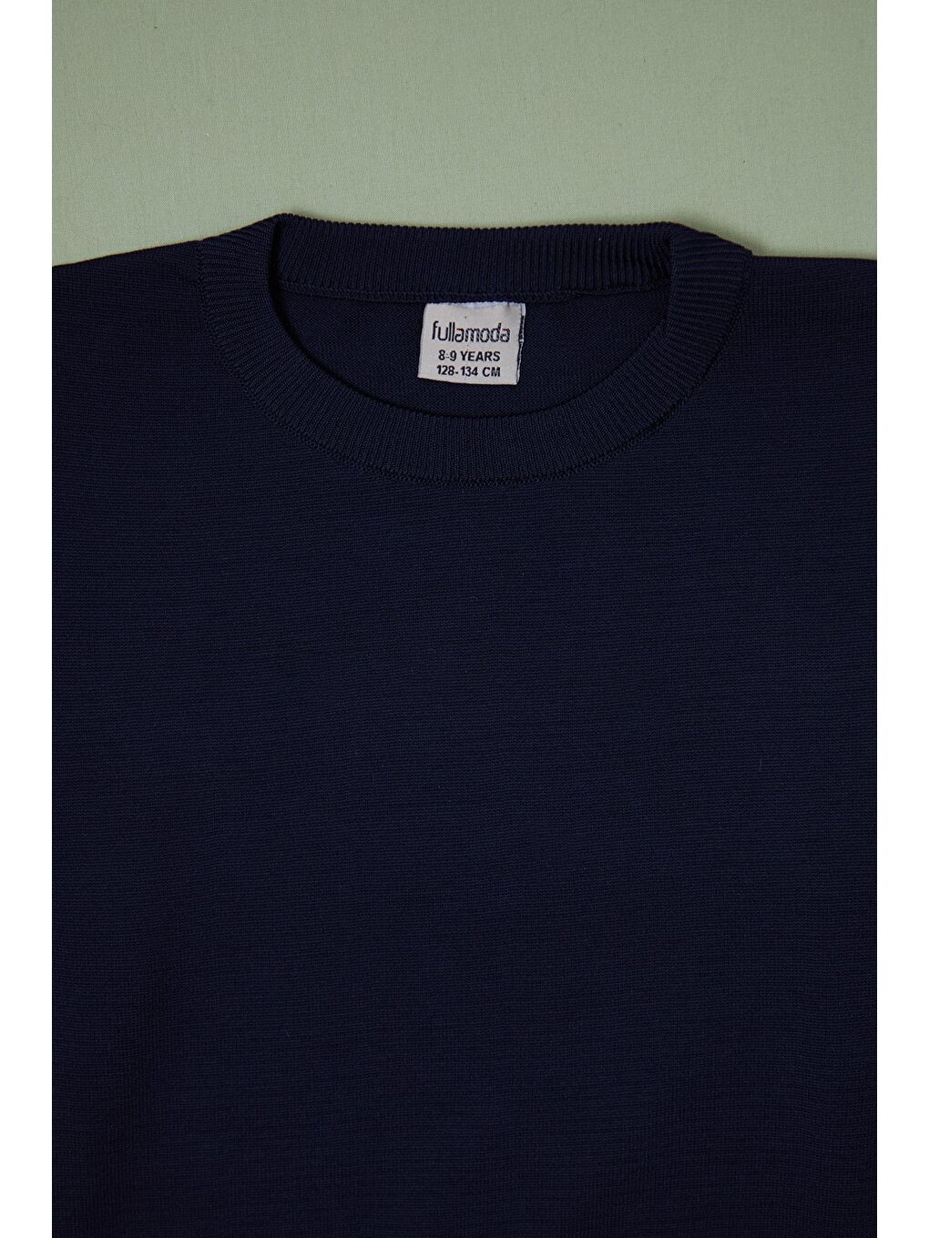 Lacivert Basic Bisiklet Yaka Erkek Çocuk Triko Kazak-1