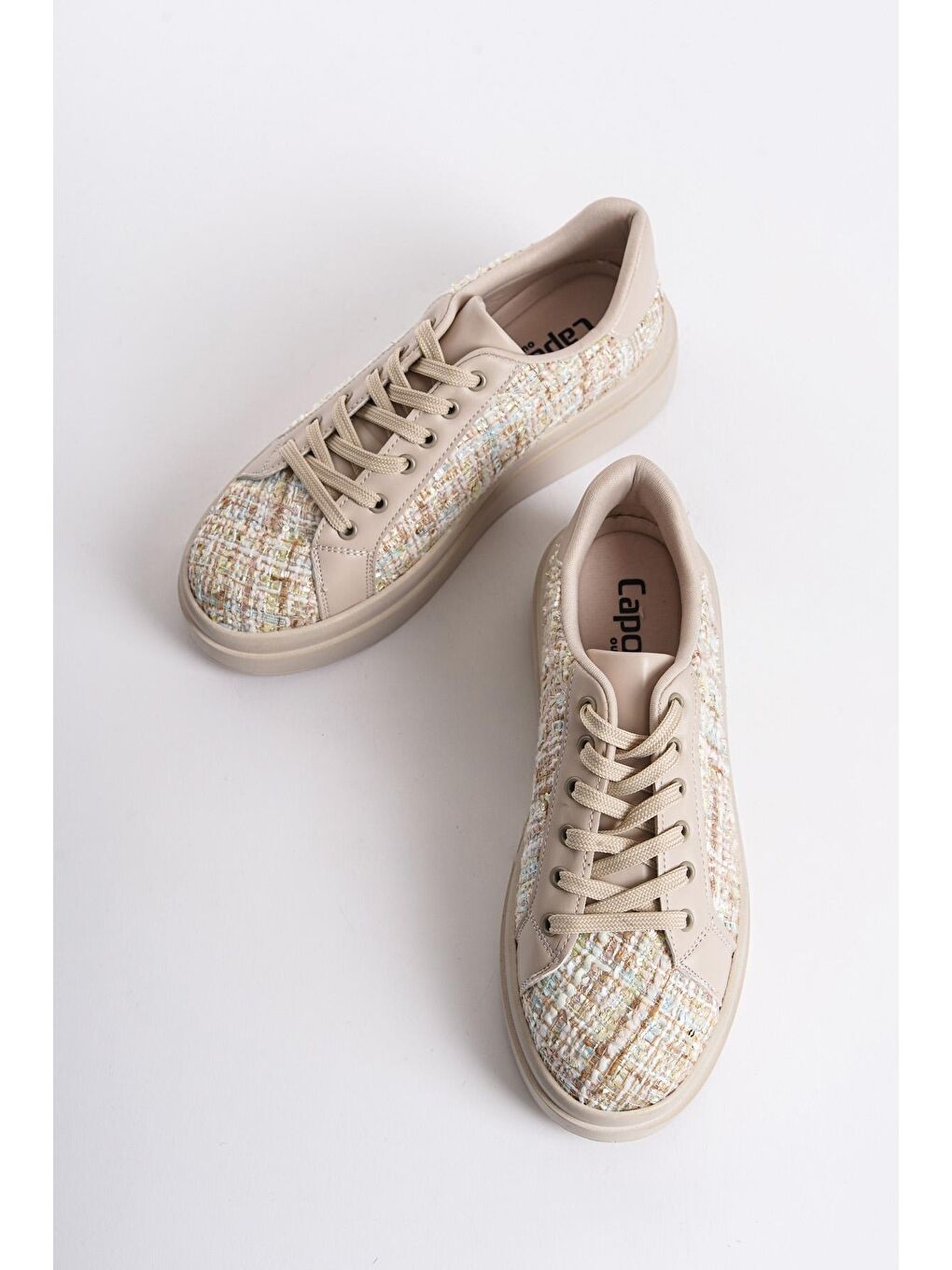 Bej Kadın Sneaker Spor Ayakkabı-1